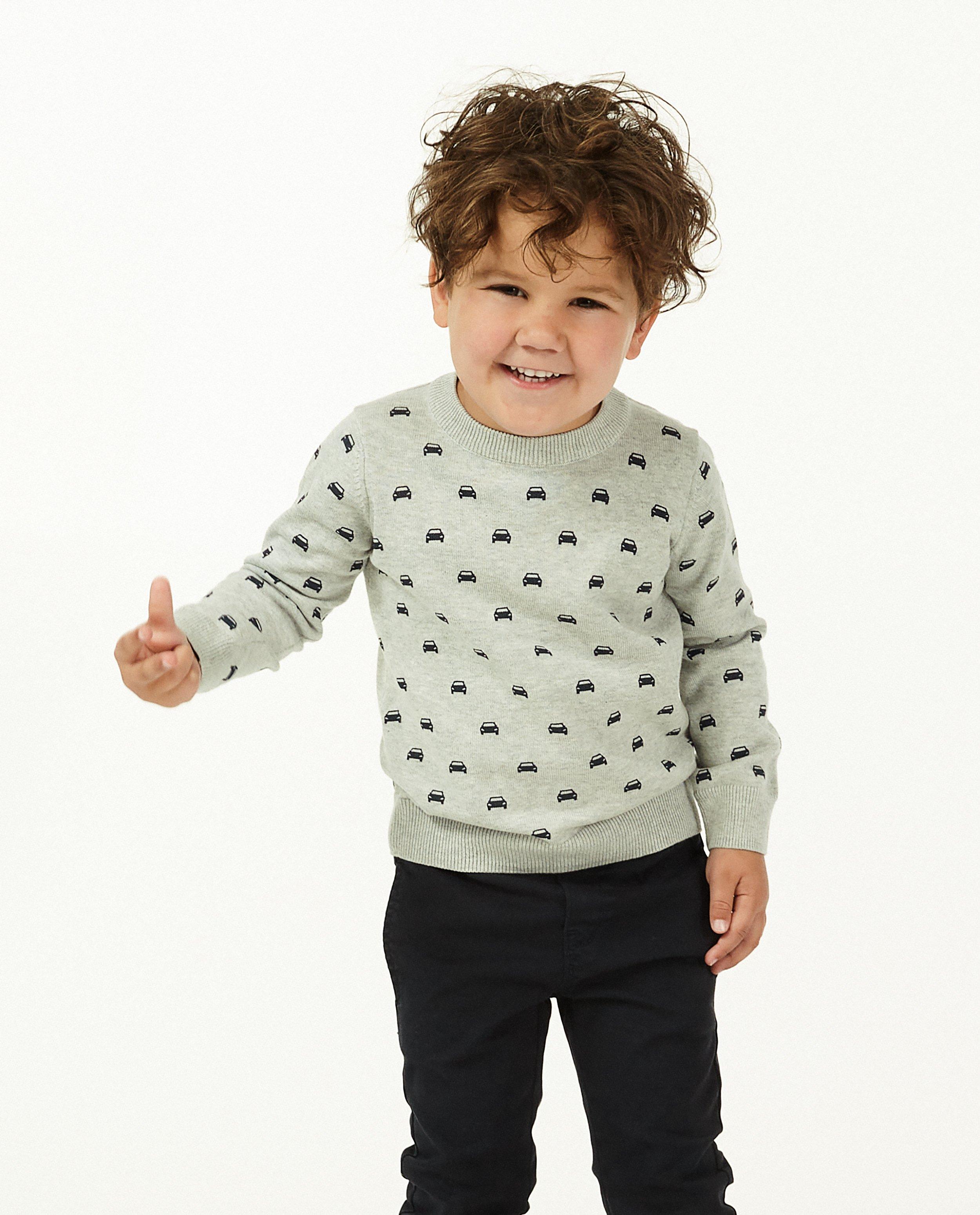 Pulls - Pull gris clair à imprimé BESTies