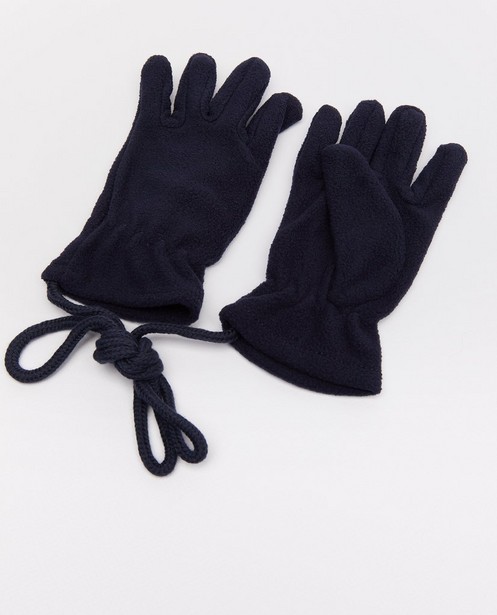 Breigoed - Blauwe handschoenen met koord