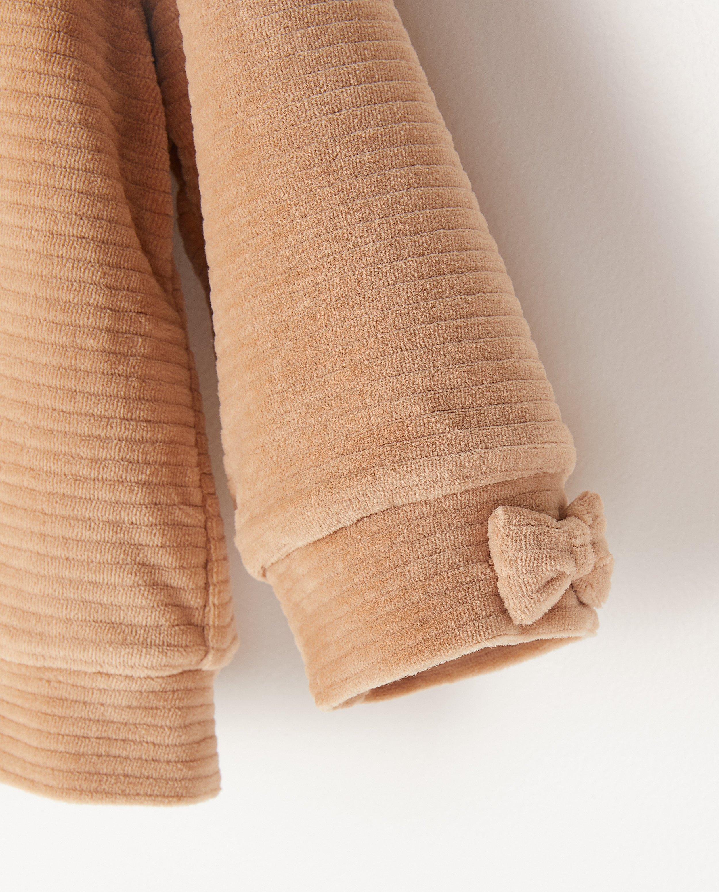 Teddys - Veste brune en velours côtelé et peluche