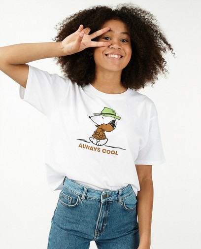 Biokatoenen T-shirt met Snoopy-print