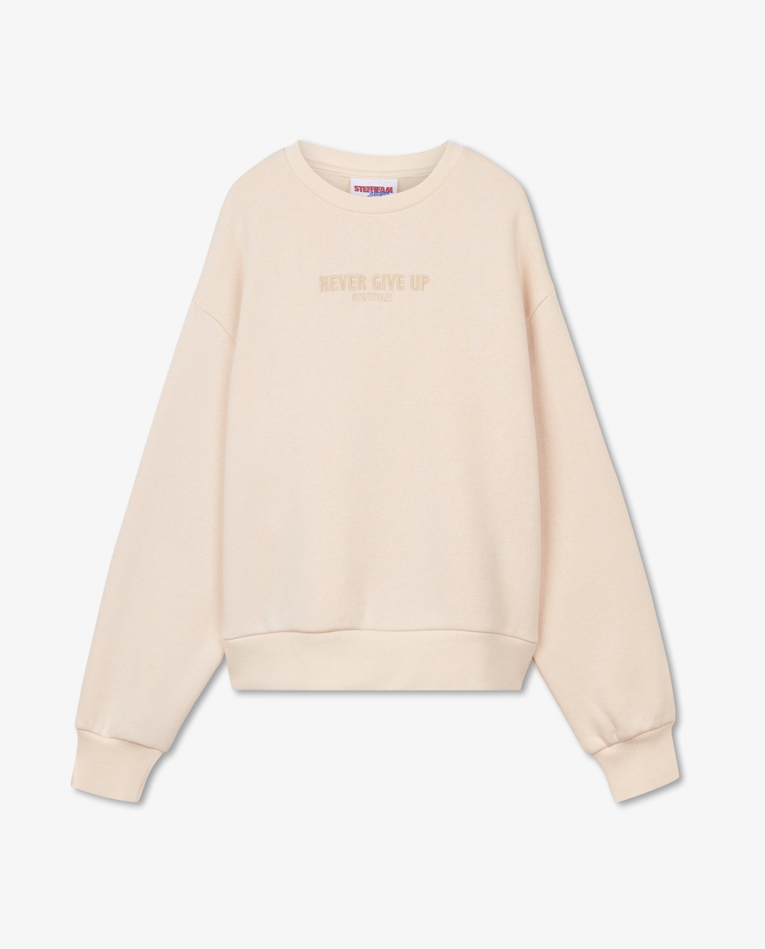 Sweaters - Lichtroze sweater met opschrift Steffi Mercie