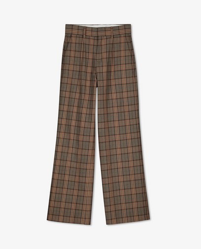 Bruine broek met ruitpatroon Sora Bruine broek met ruitpatroon Sora