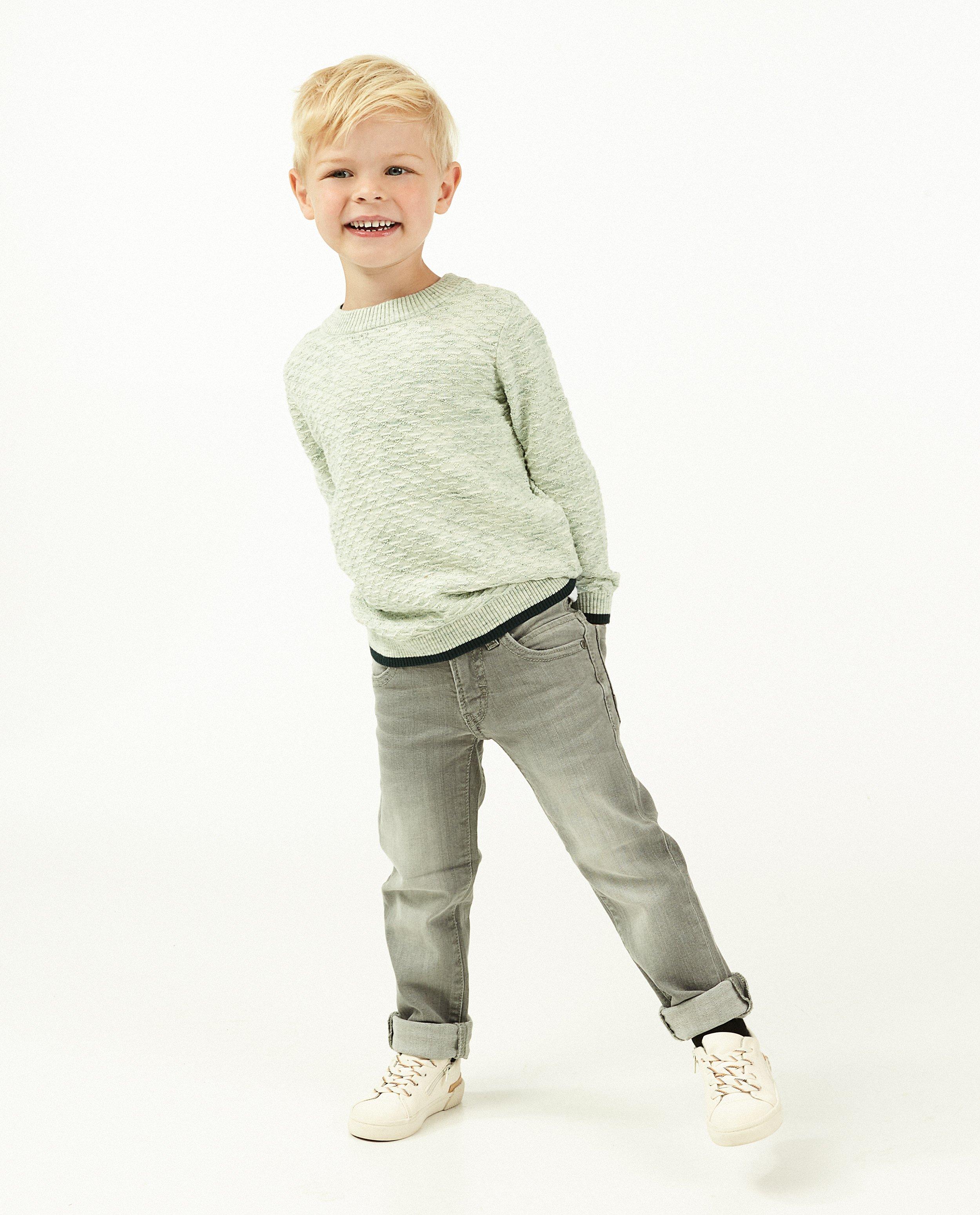 Pull en coton bio vert clair Maya - à motif tricoté - Maya