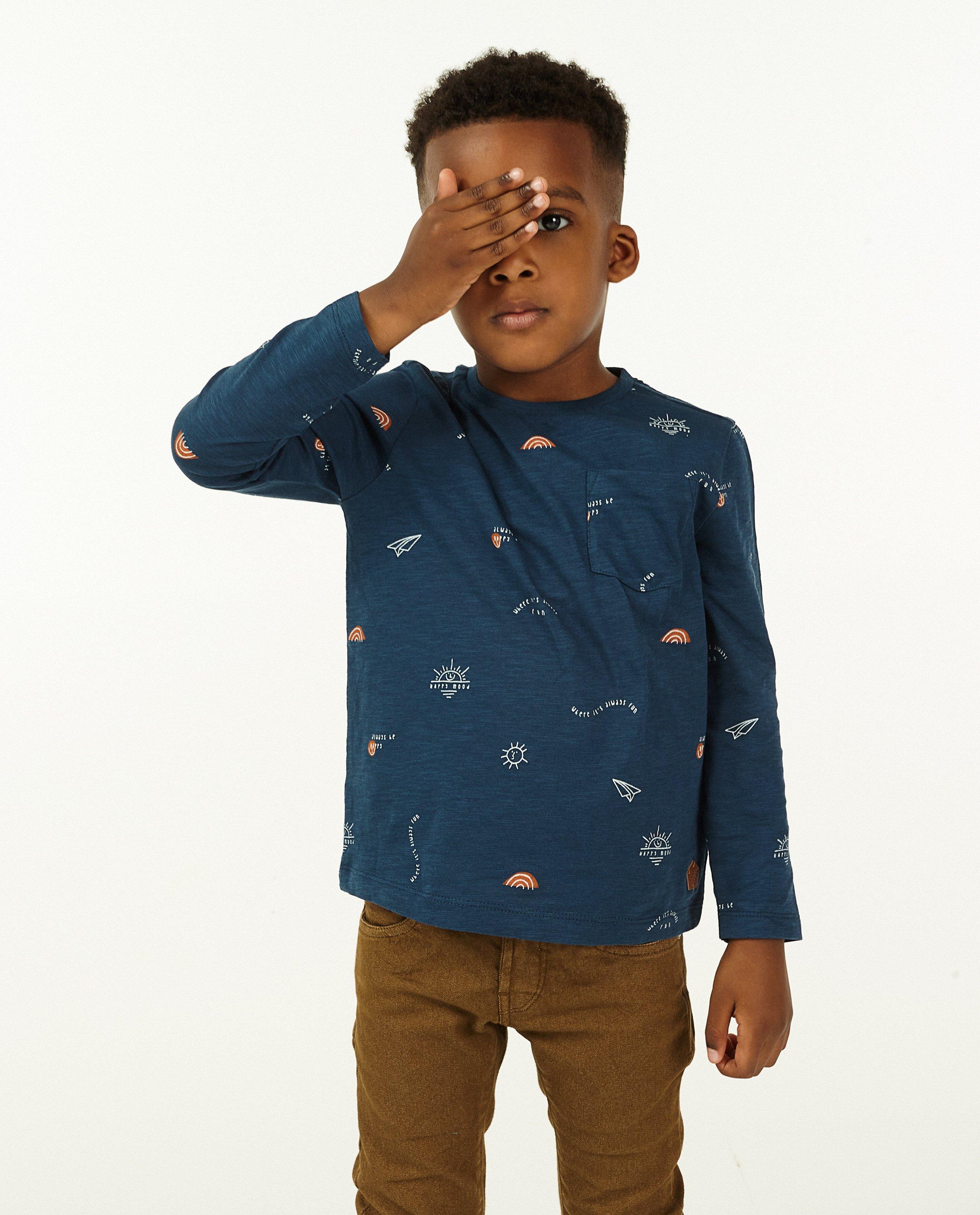T-shirts - Biokatoenen longsleeve met print Wickie