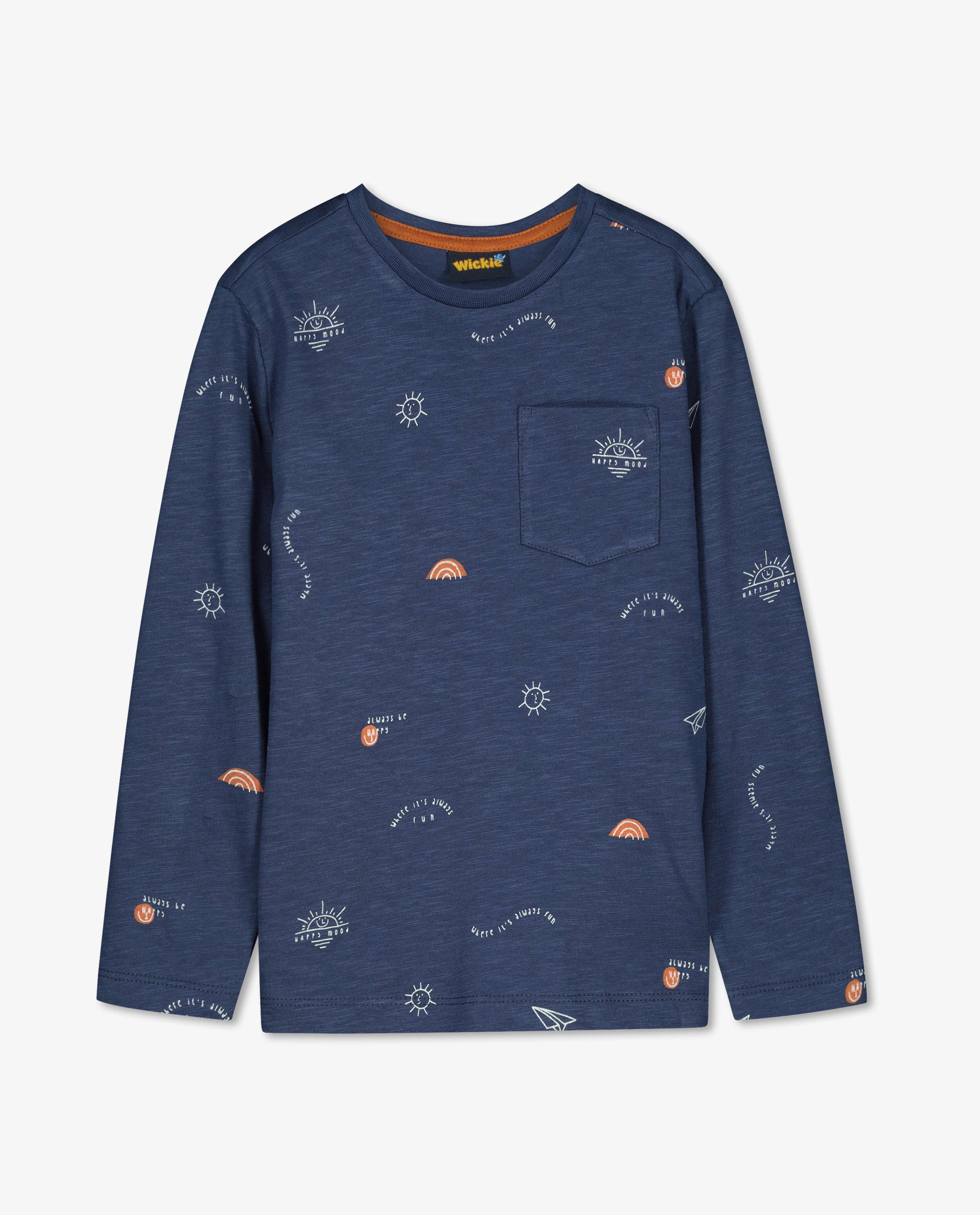 T-shirts - Biokatoenen longsleeve met print Wickie