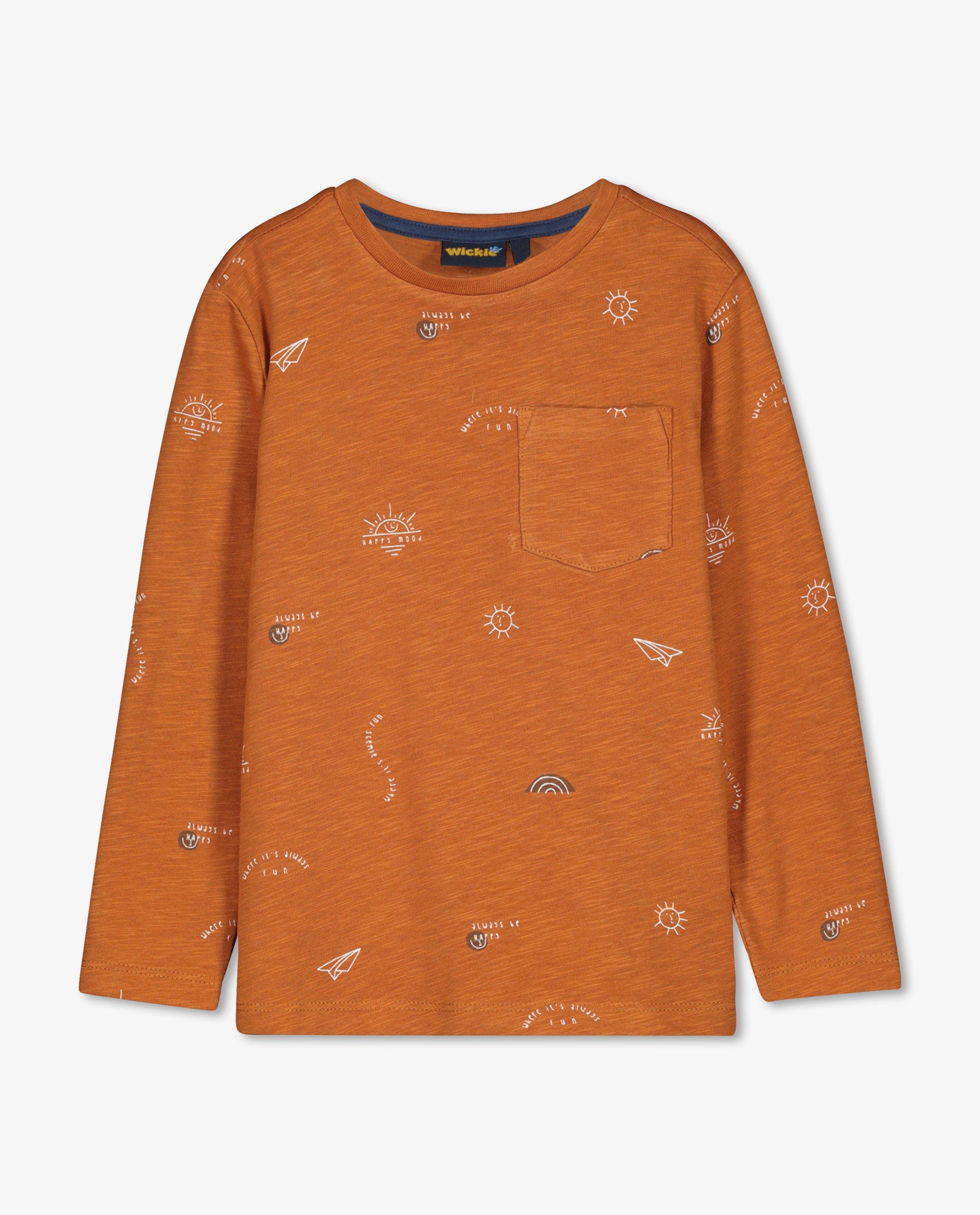T-shirts - Biokatoenen longsleeve met print Wickie