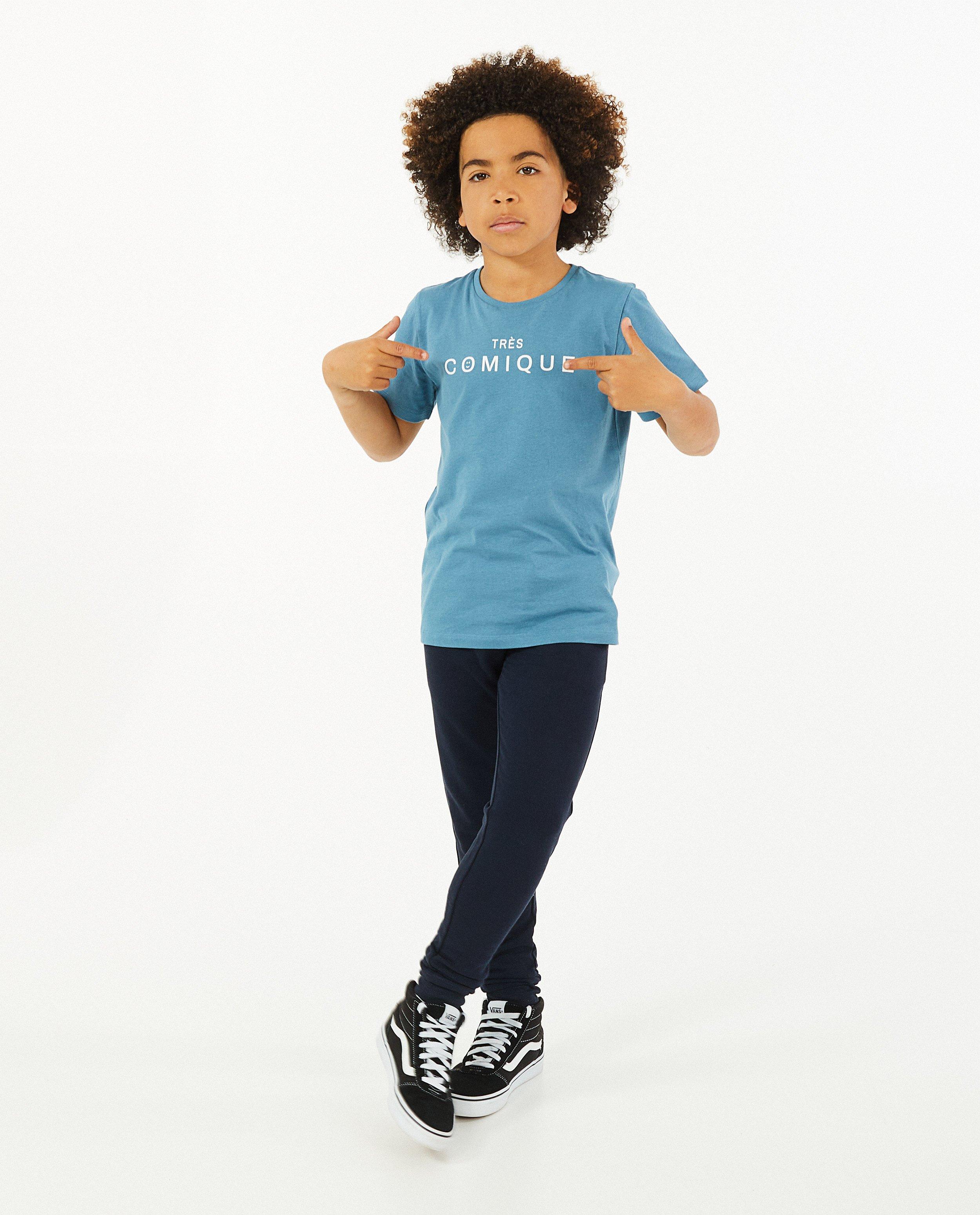 T-shirt bleu à inscription BESTies - en coton - Besties