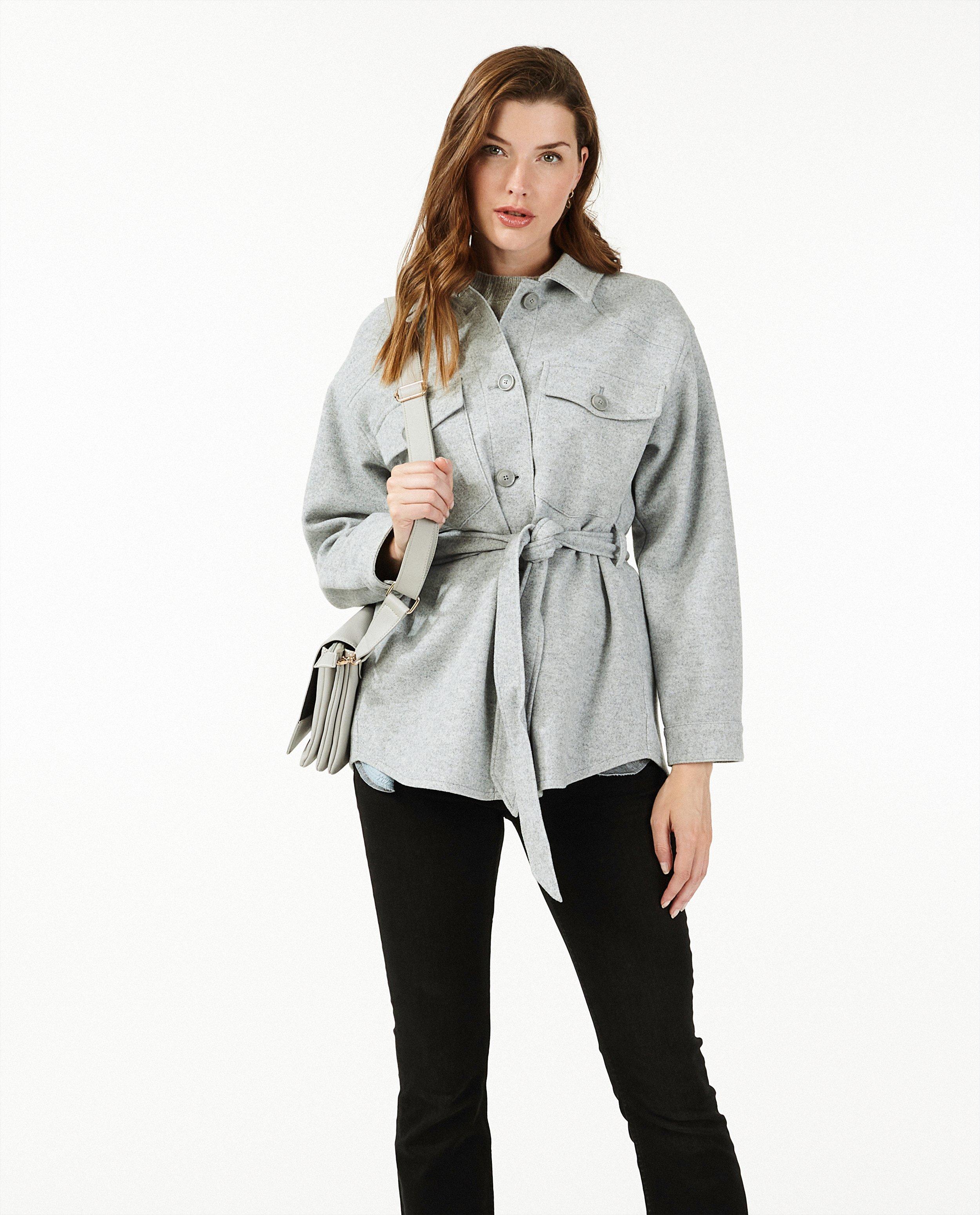 Manteaux d'hiver - Manteau gris en laine Sora