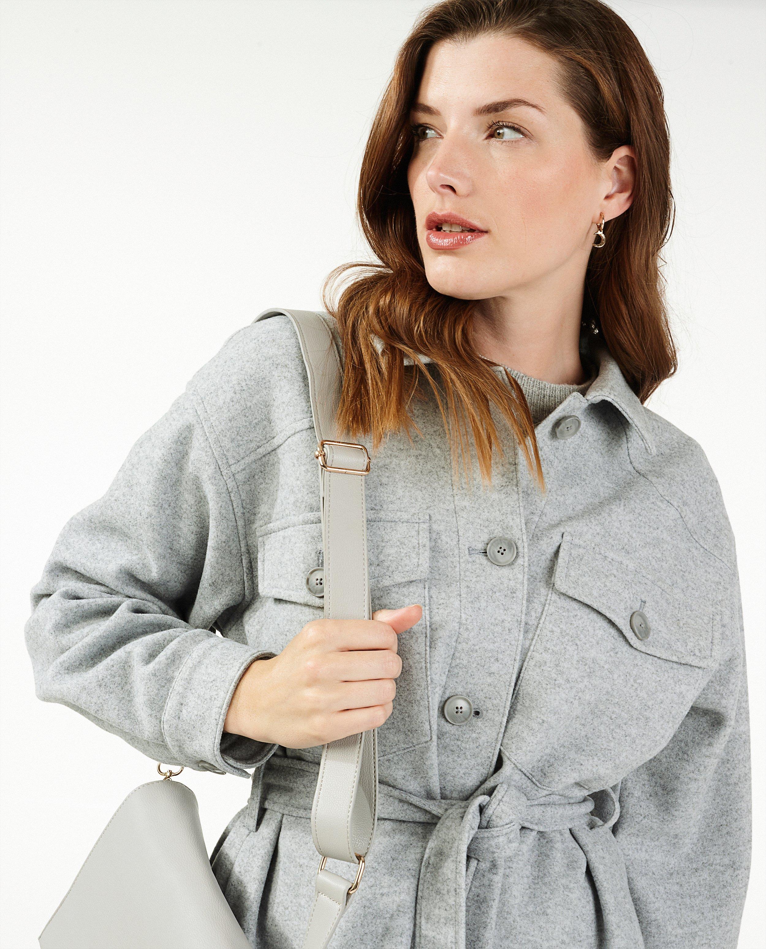 Manteaux d'hiver - Manteau gris en laine Sora