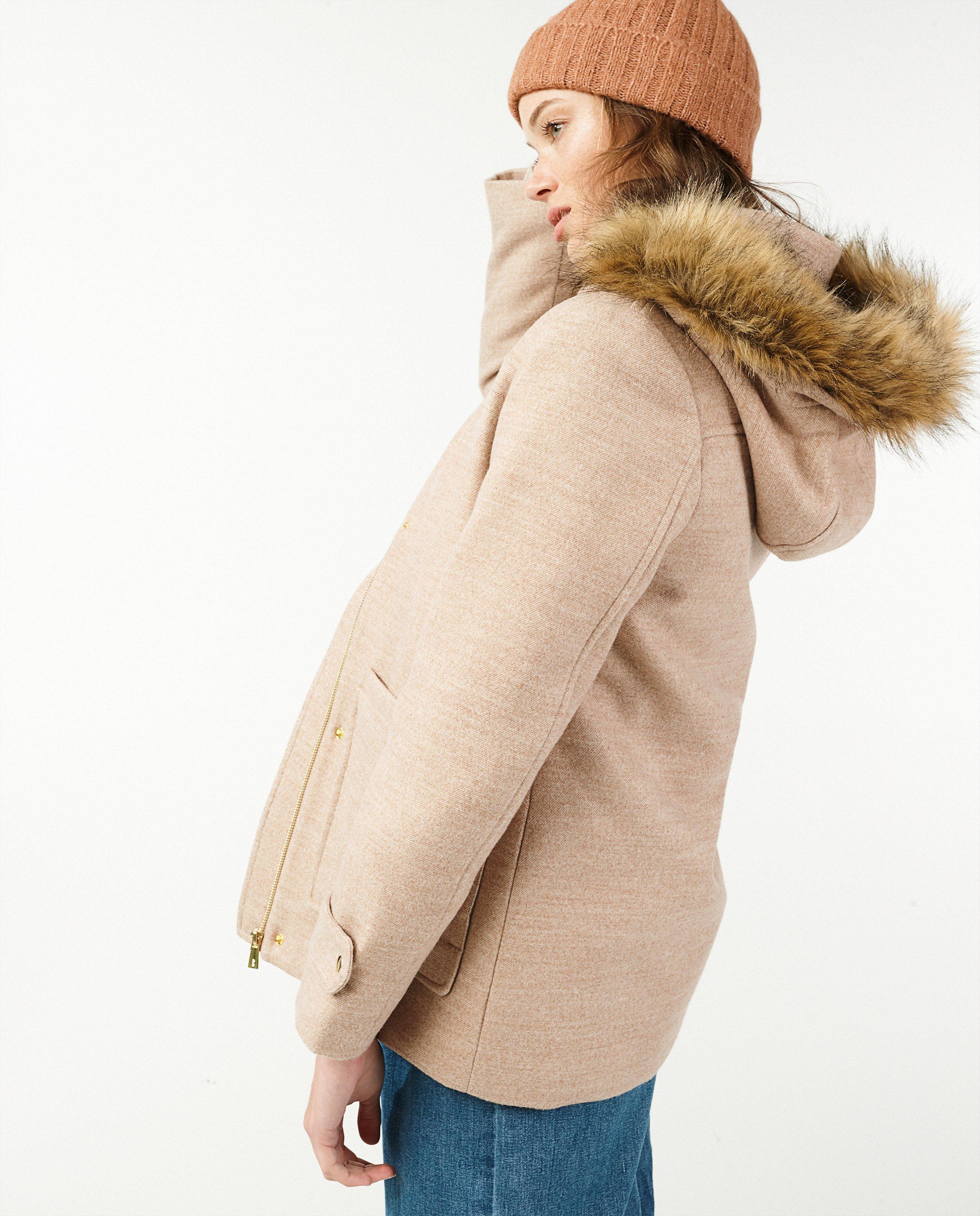 Manteau en laine beige Sora - D&eacute;tails du produit - brun clair - image num&eacute;ro 2