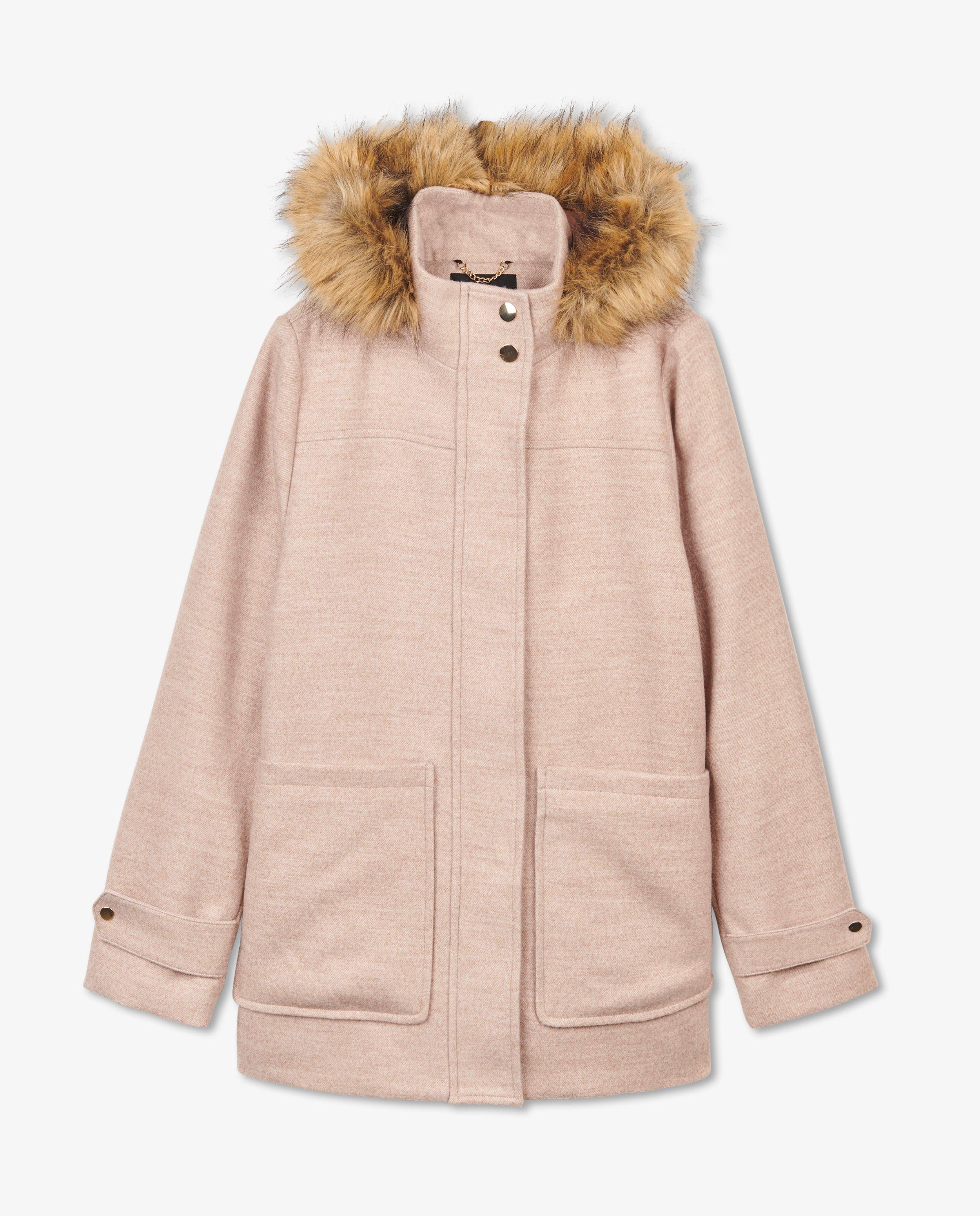 Manteau en laine beige Sora - D&eacute;tails du produit - brun clair - image num&eacute;ro 5
