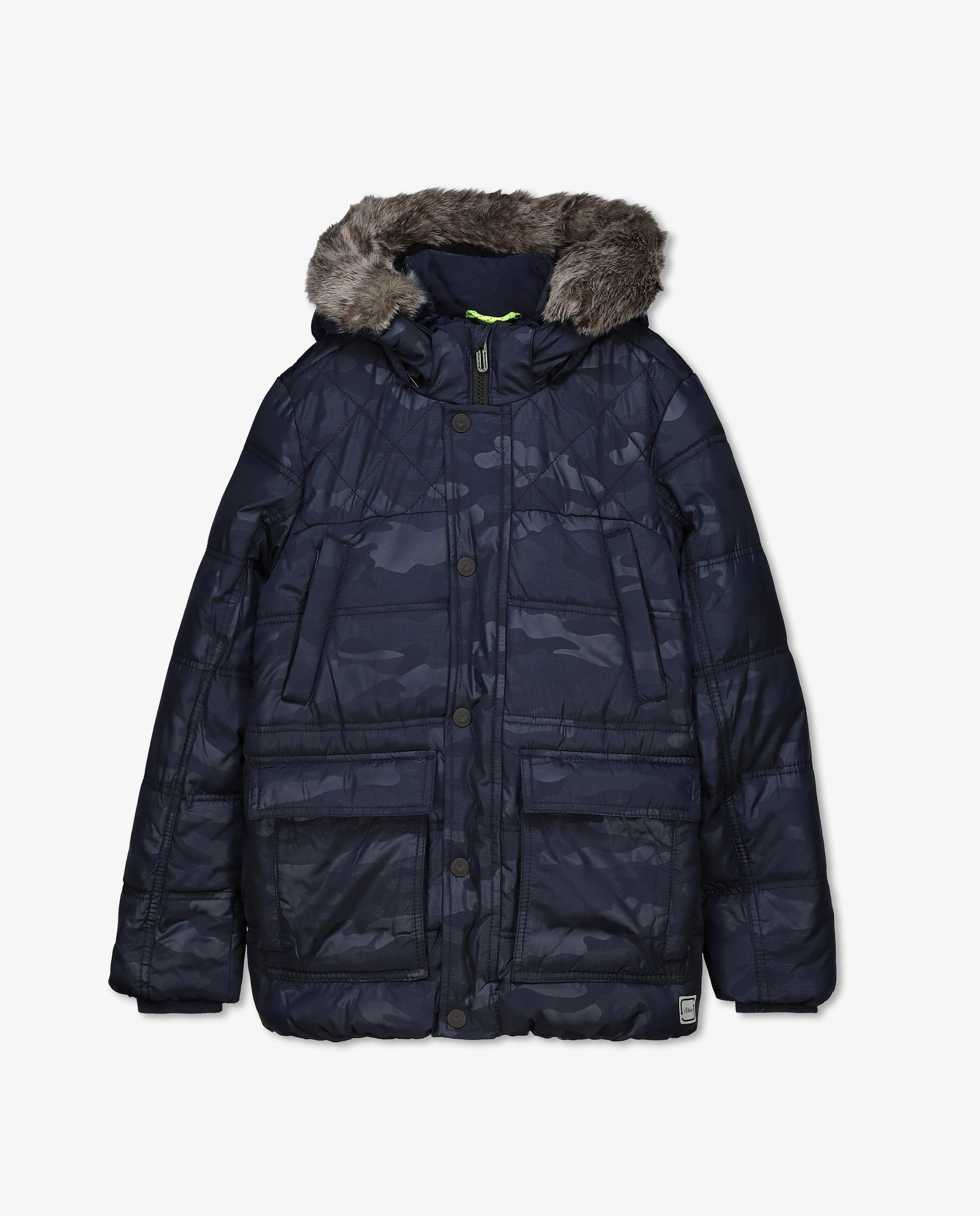 Blauwe winterjas met print s.Oliver - Product Detail - donkerblauw - afbeelding nummer 1