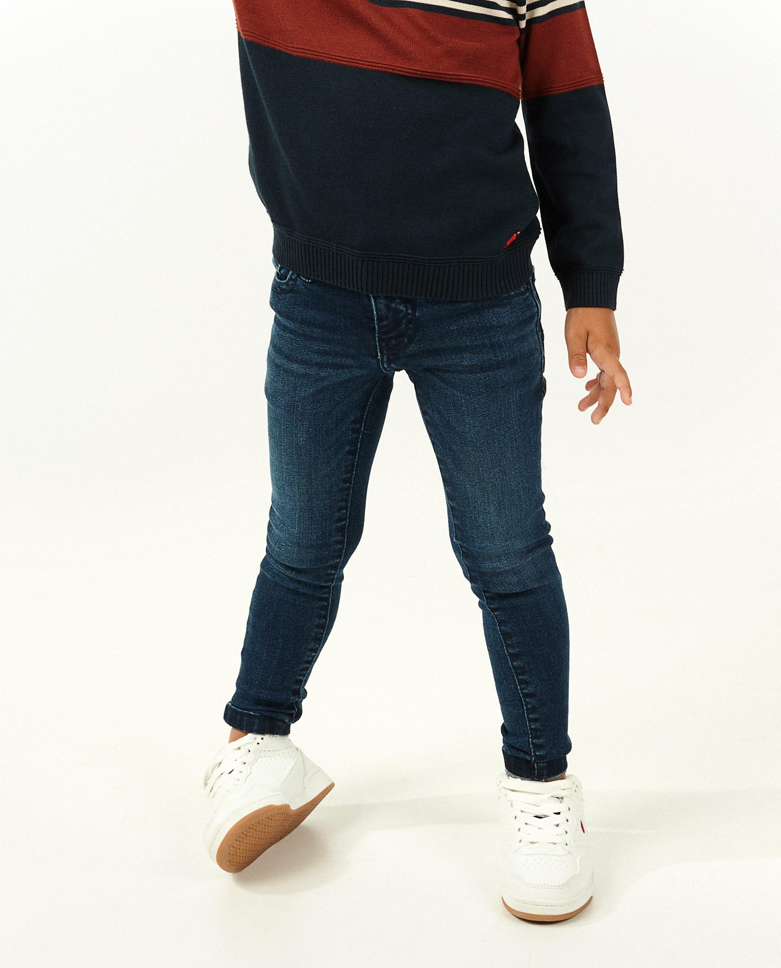 Jeans - Donkerblauwe super skinny jeans Noah