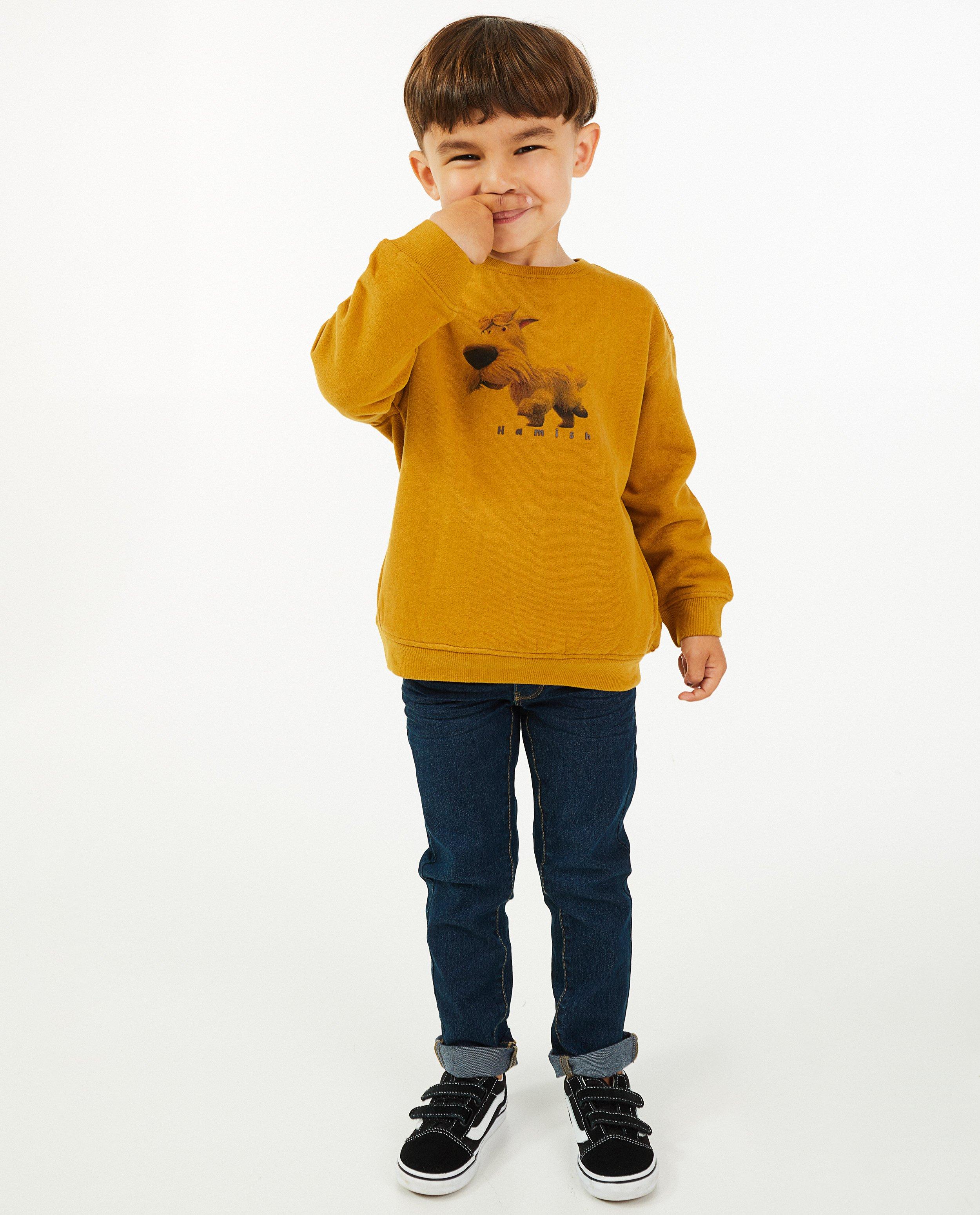 Groene sweater met print 100% Wolf - en opschrift - Wolf