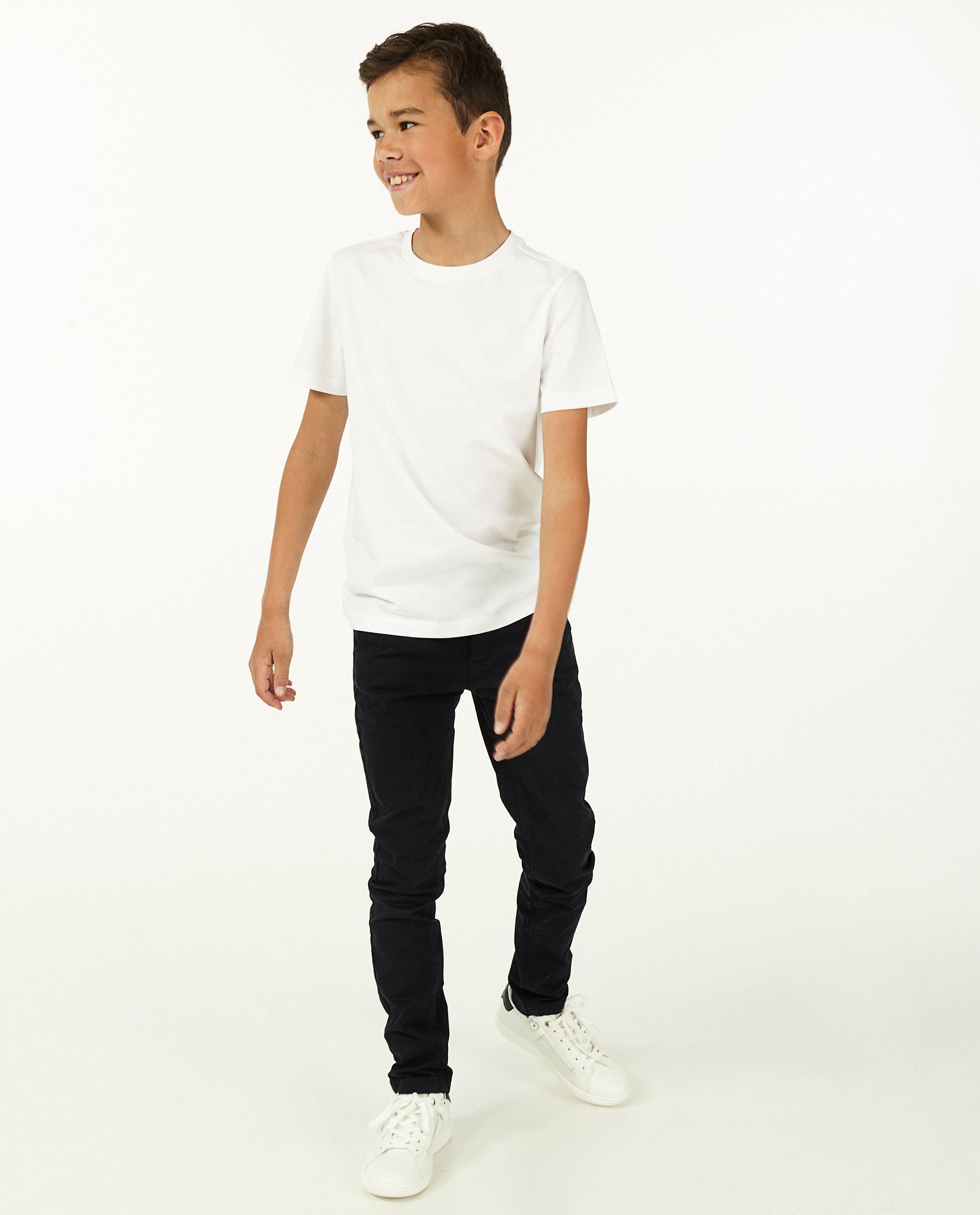 T-shirt blanc en coton bio - avec du stretch - Fish & Chips
