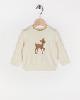 Offwhite sweater met glitter BESTies - dierenprint - Besties