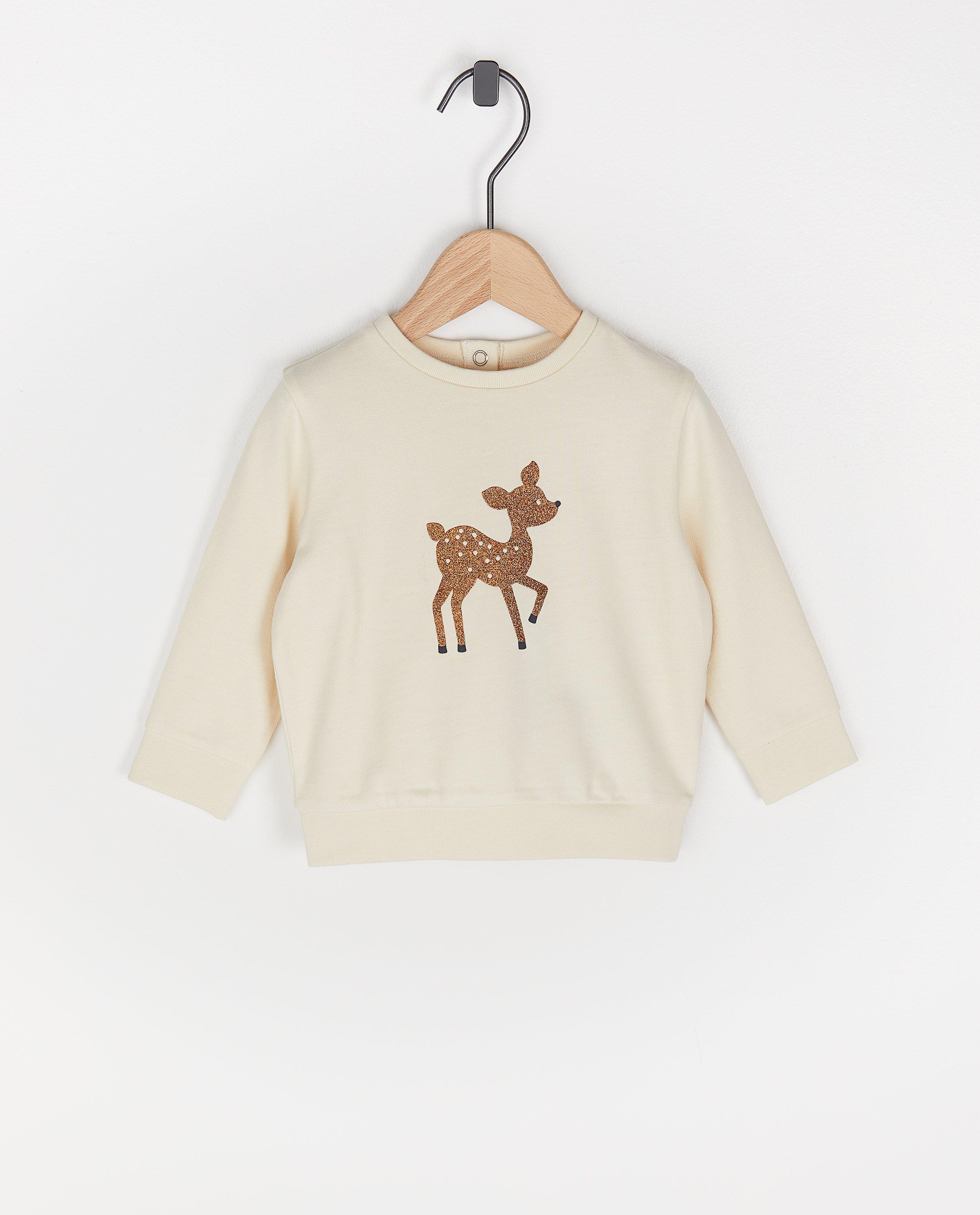 Offwhite sweater met glitter BESTies - dierenprint - Besties