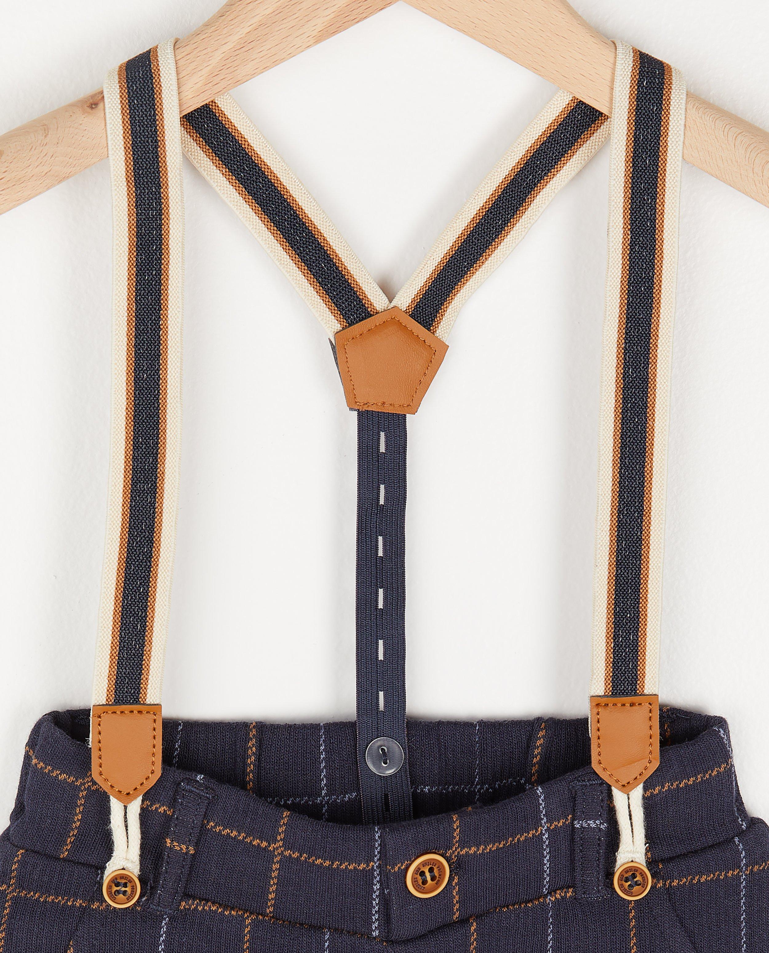 Pantalons - Pantalon bleu foncé à carreaux Fête