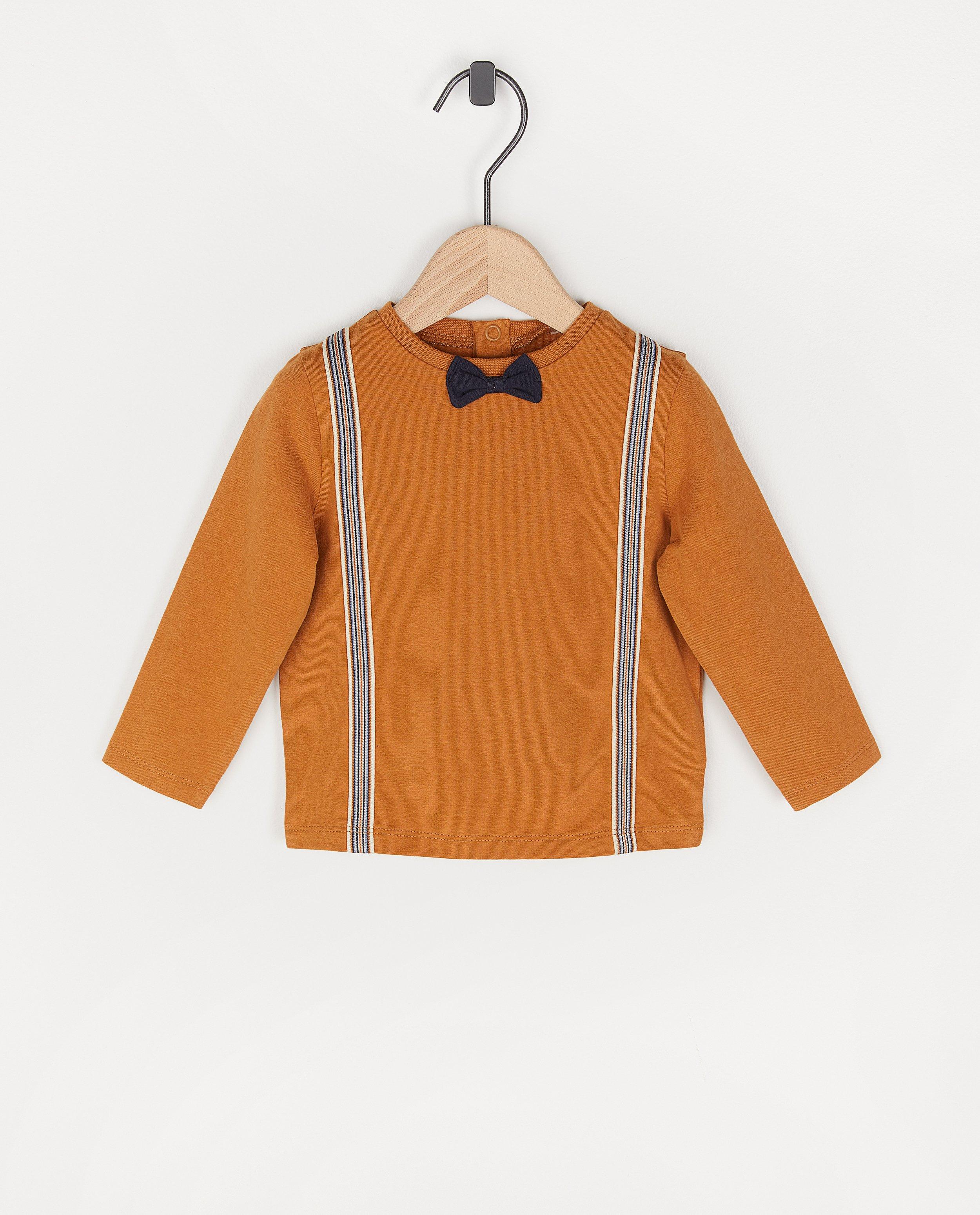 Biokatoenen longsleeve met strik Feest - premium - Cuddles and Smiles