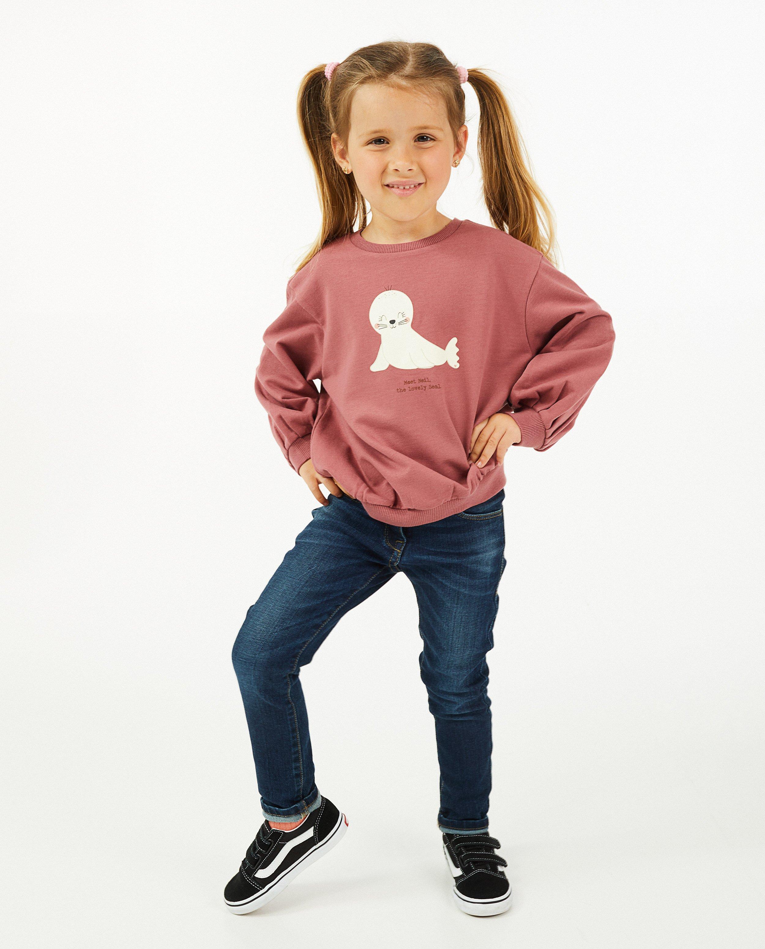 Donkerroze sweater met print BESTies - null - Besties