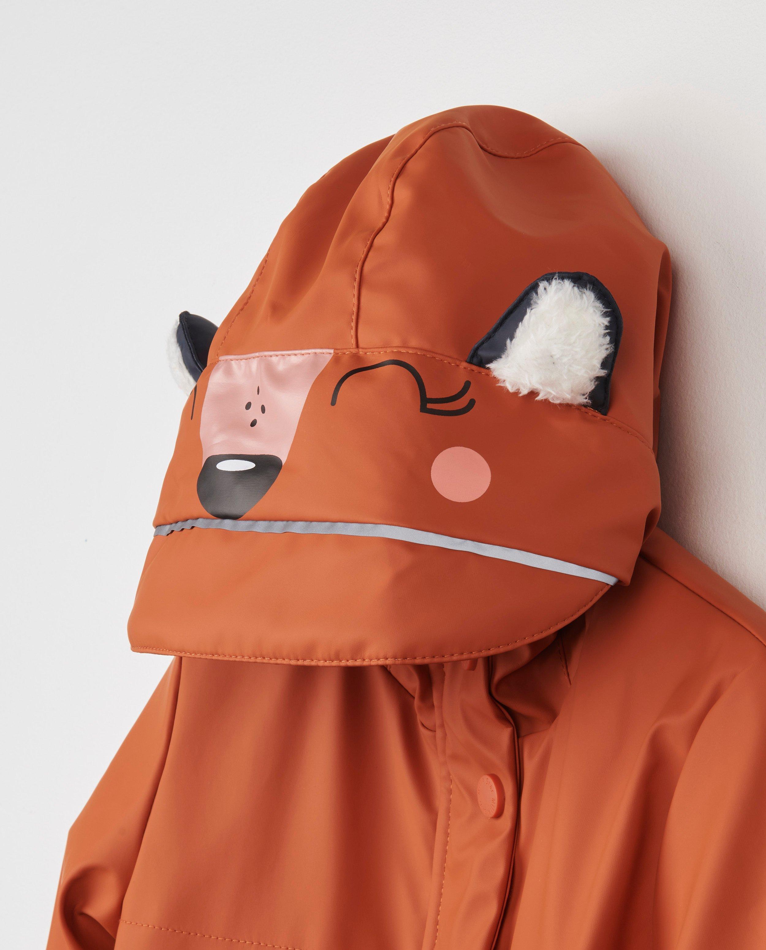 Teddys - Veste caoutchoutée brune à imprimé à ours