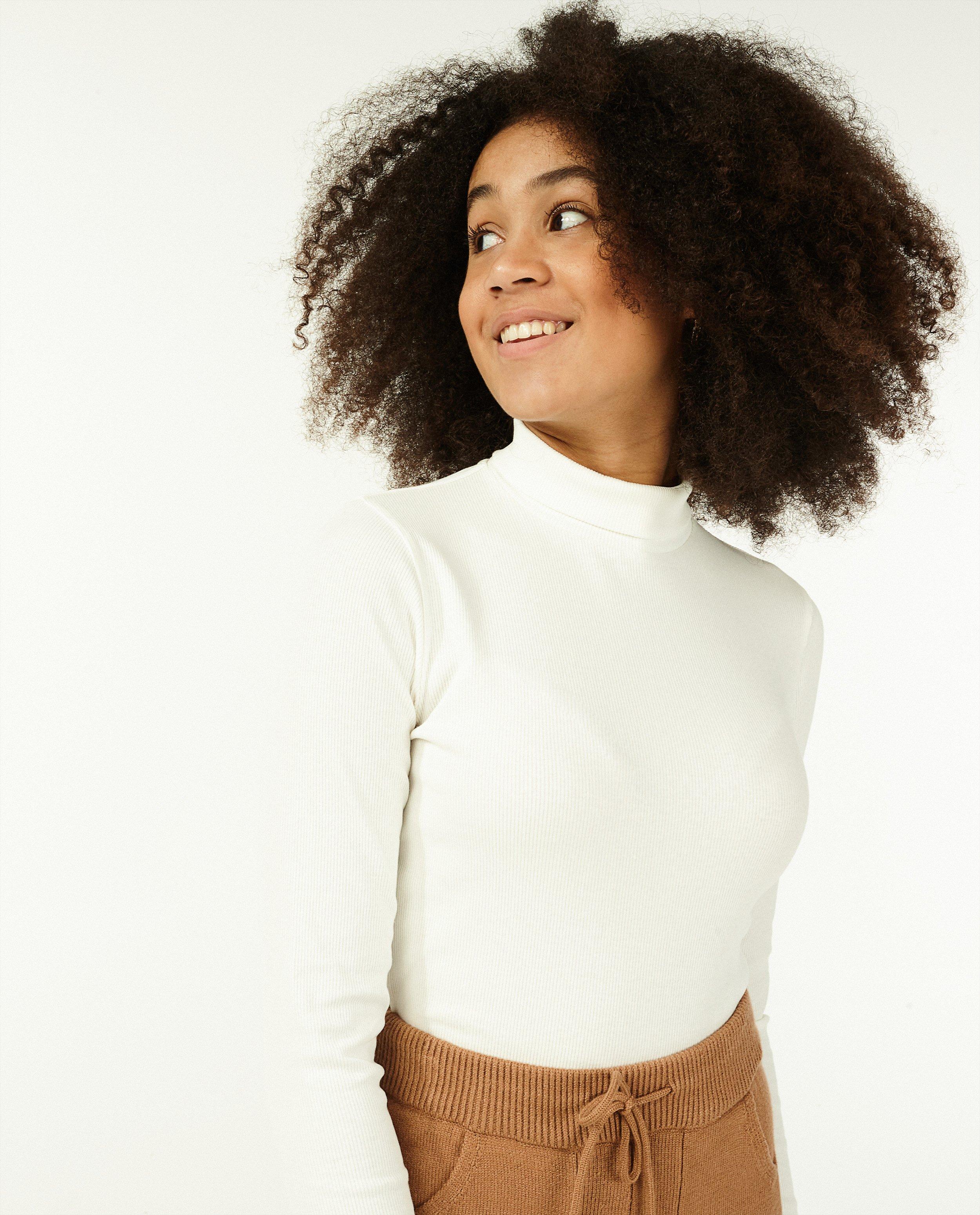 T-shirts - Sous-pull blanc côtelé