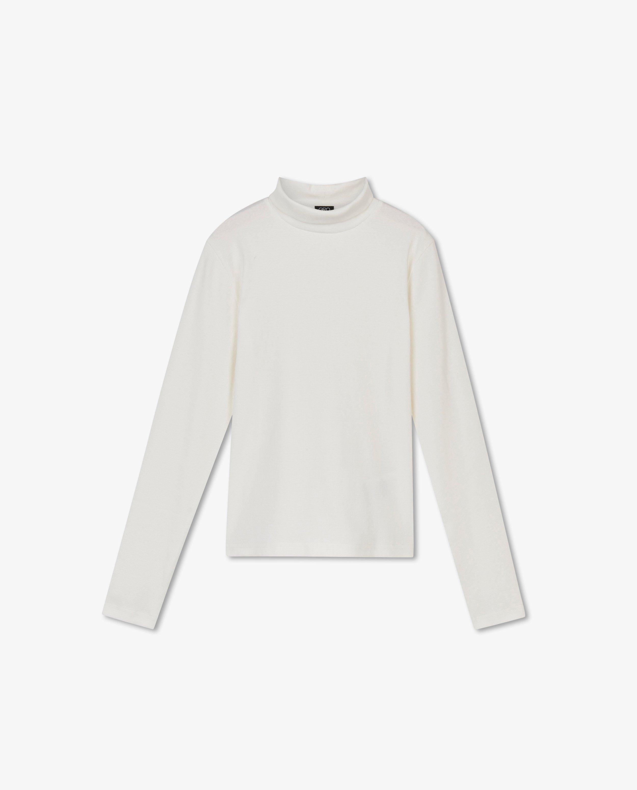 T-shirts - Sous-pull blanc côtelé