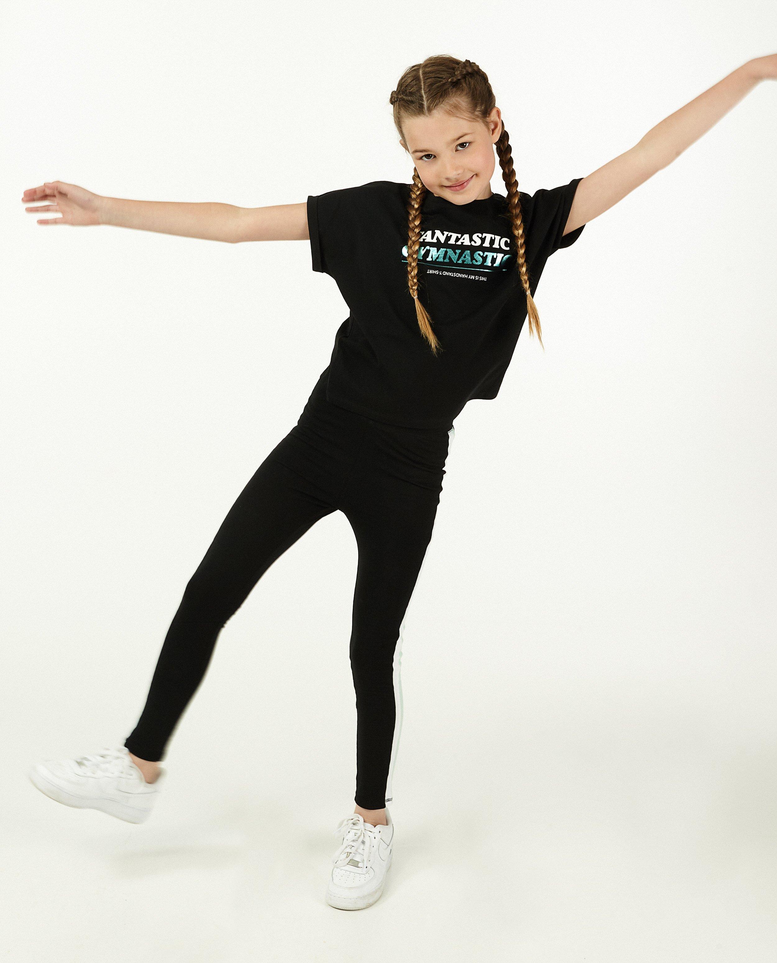 Leggings noirs avec une rayure BESTies - en jersey de coton - Besties