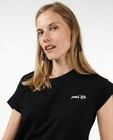 T-shirt en coton bio avec une broderie - noir - Sora