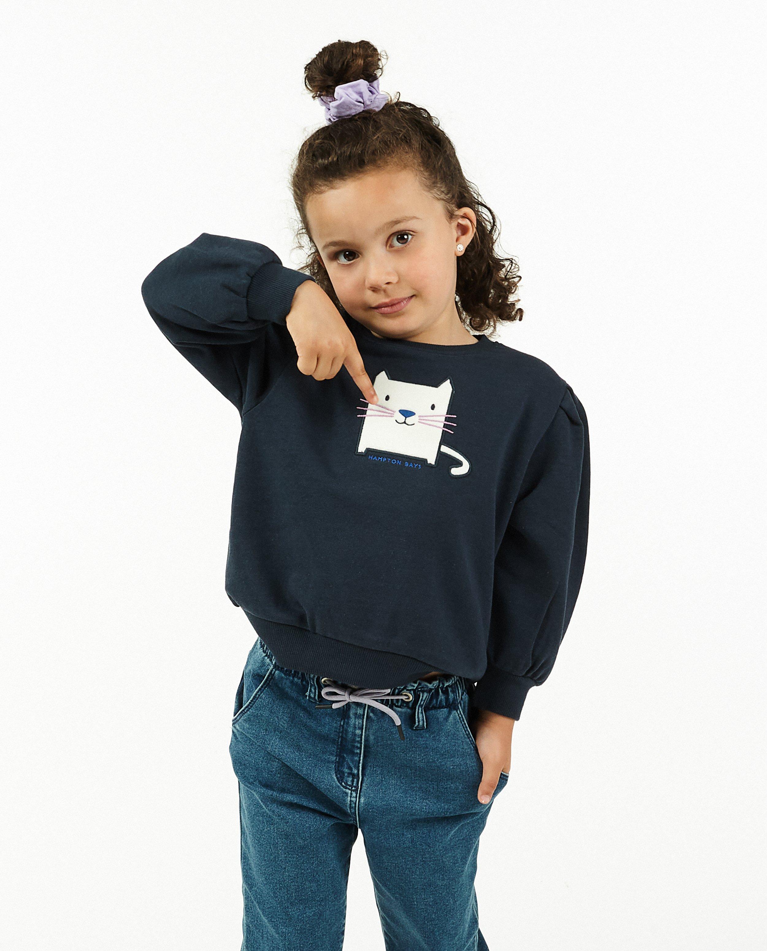 Sweats - Sweat bleu avec un chat Hampton Bays