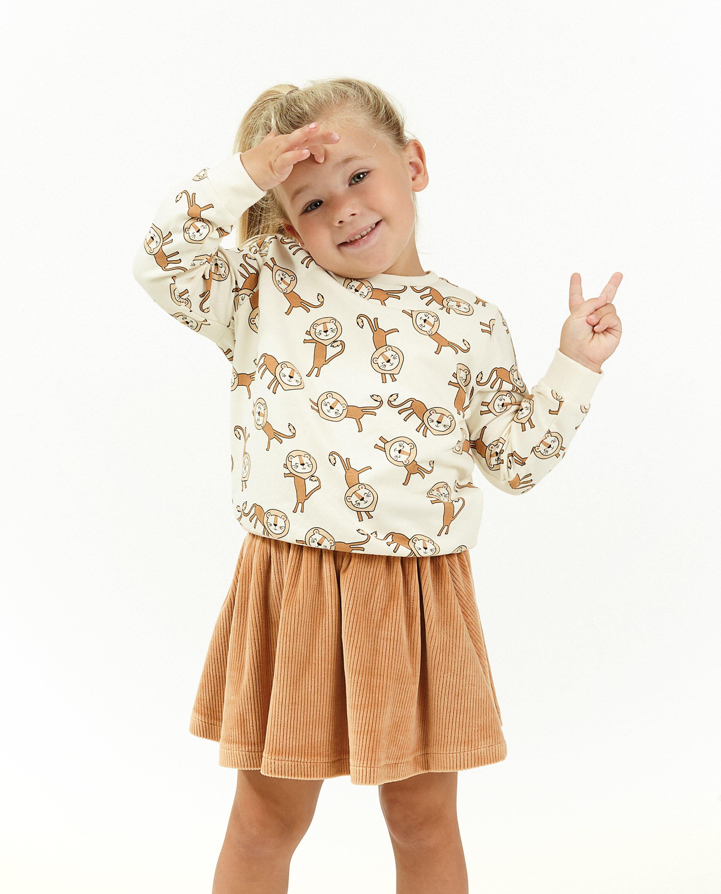 Sweaters - Biokatoenen sweater met leeuwenprint