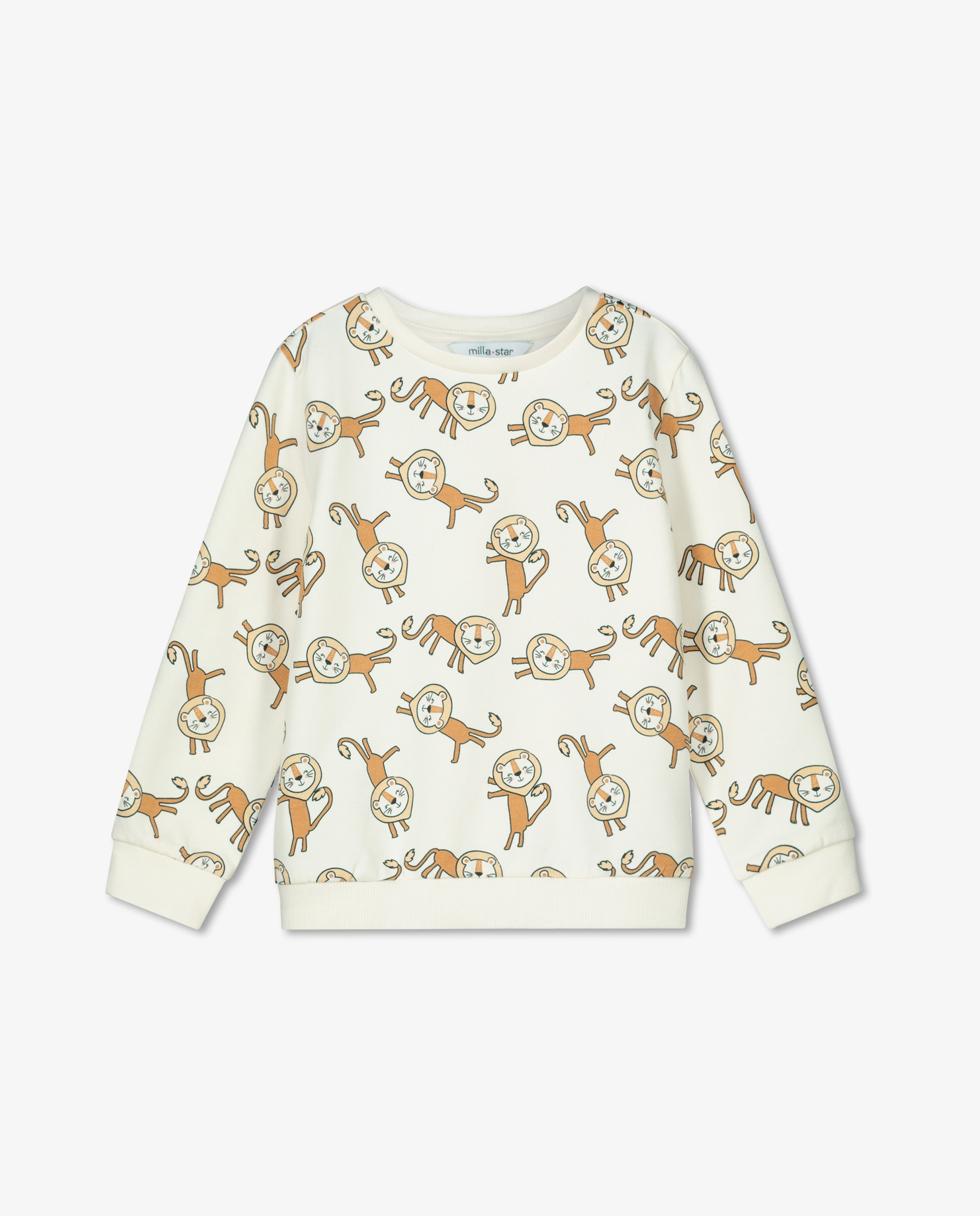 Sweaters - Biokatoenen sweater met leeuwenprint
