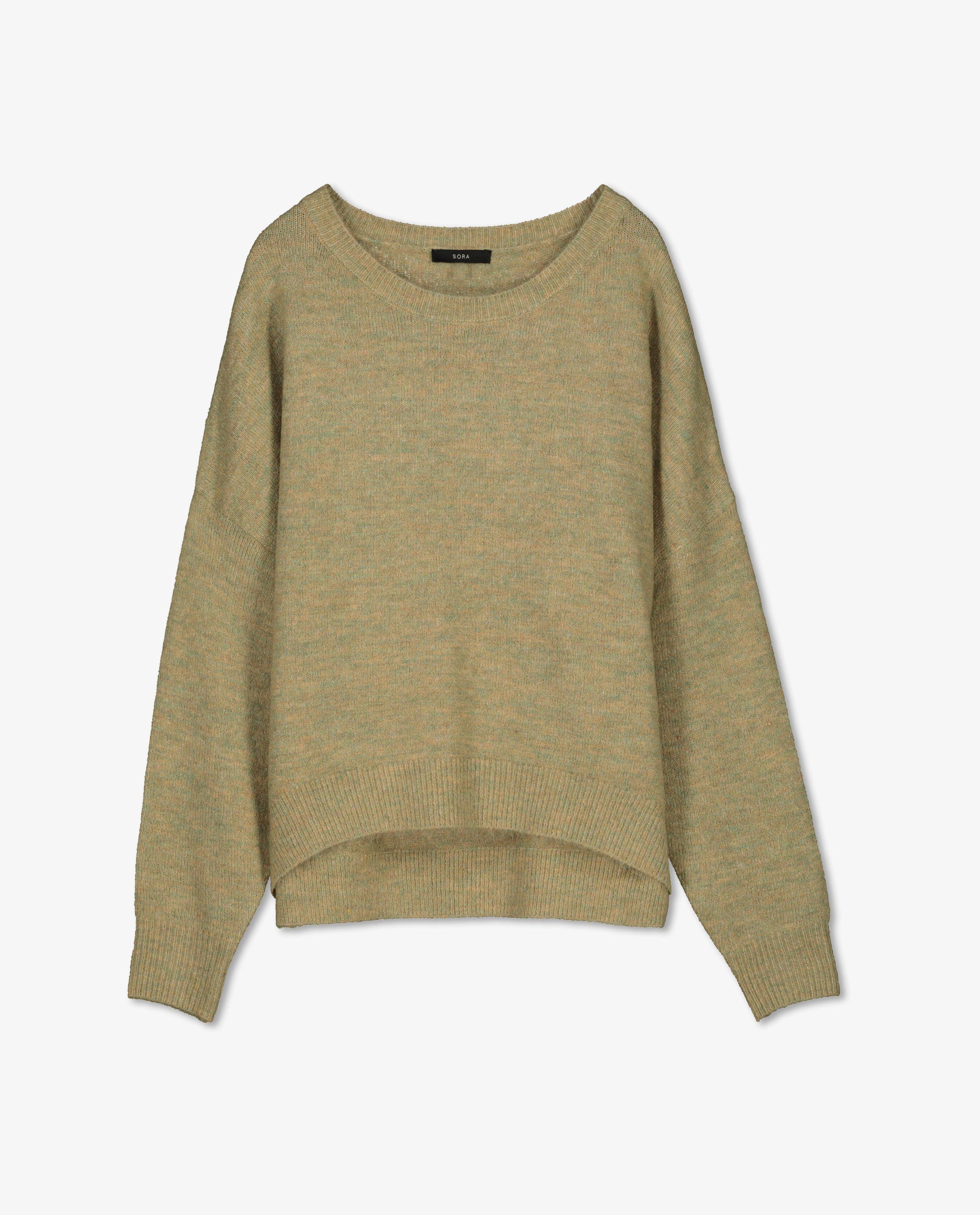 Pull kaki à col rond Sora - coupe ample - Sora