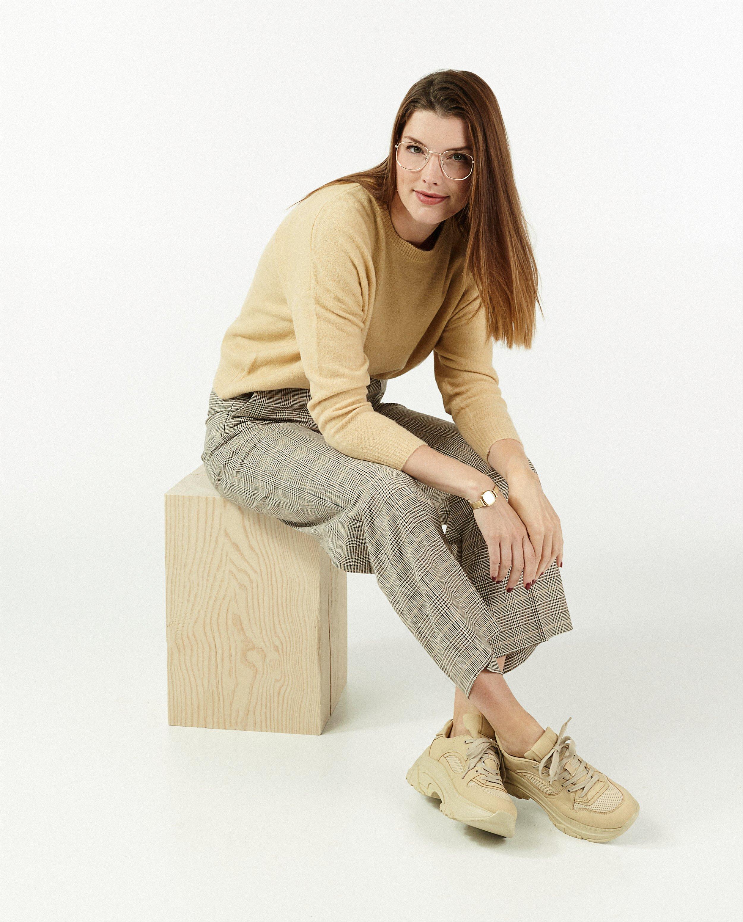 Pull beige à col rond Sora - coupe ample - Sora