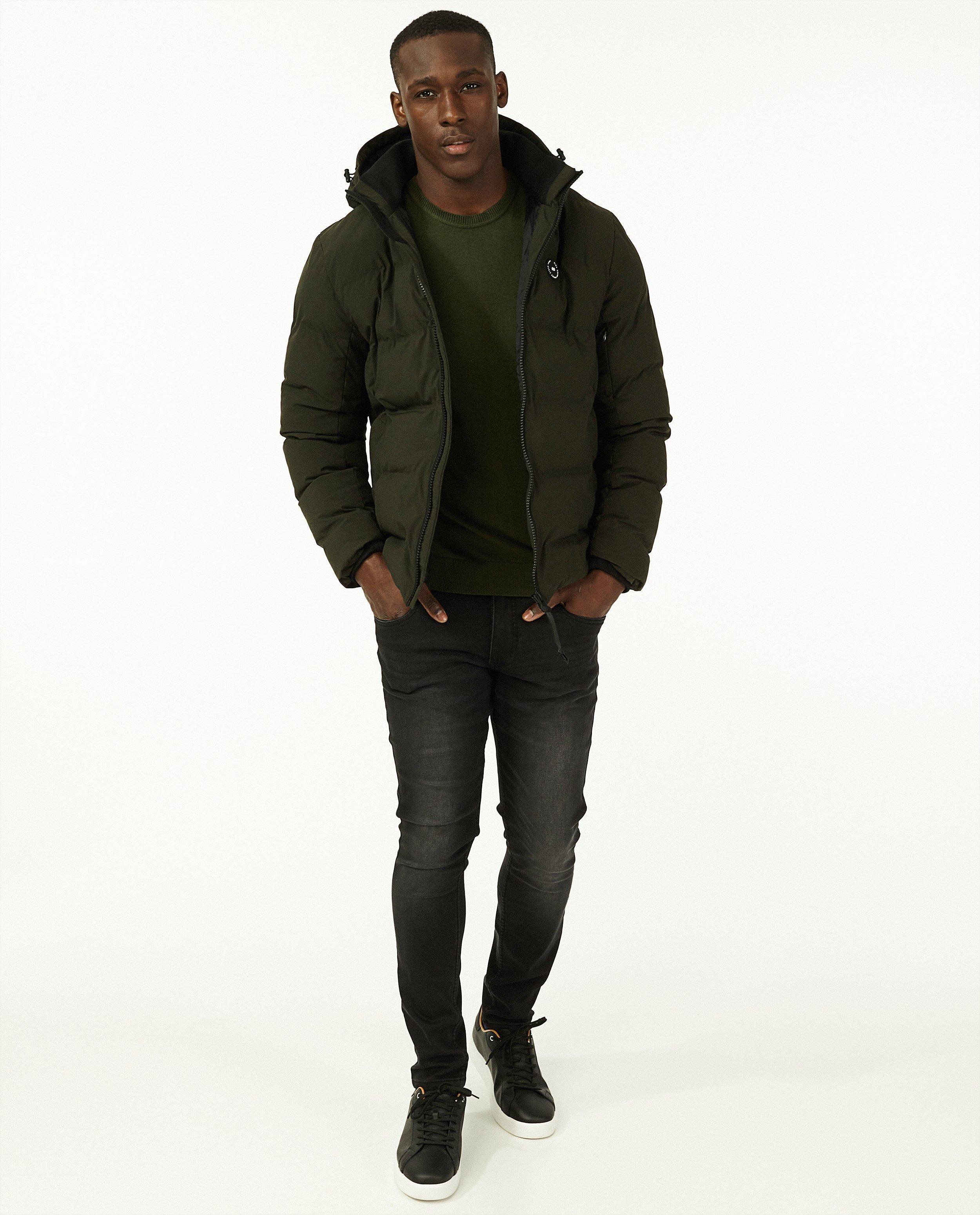 Donkergroene puffer jacket - gewatteerd - Quarterback