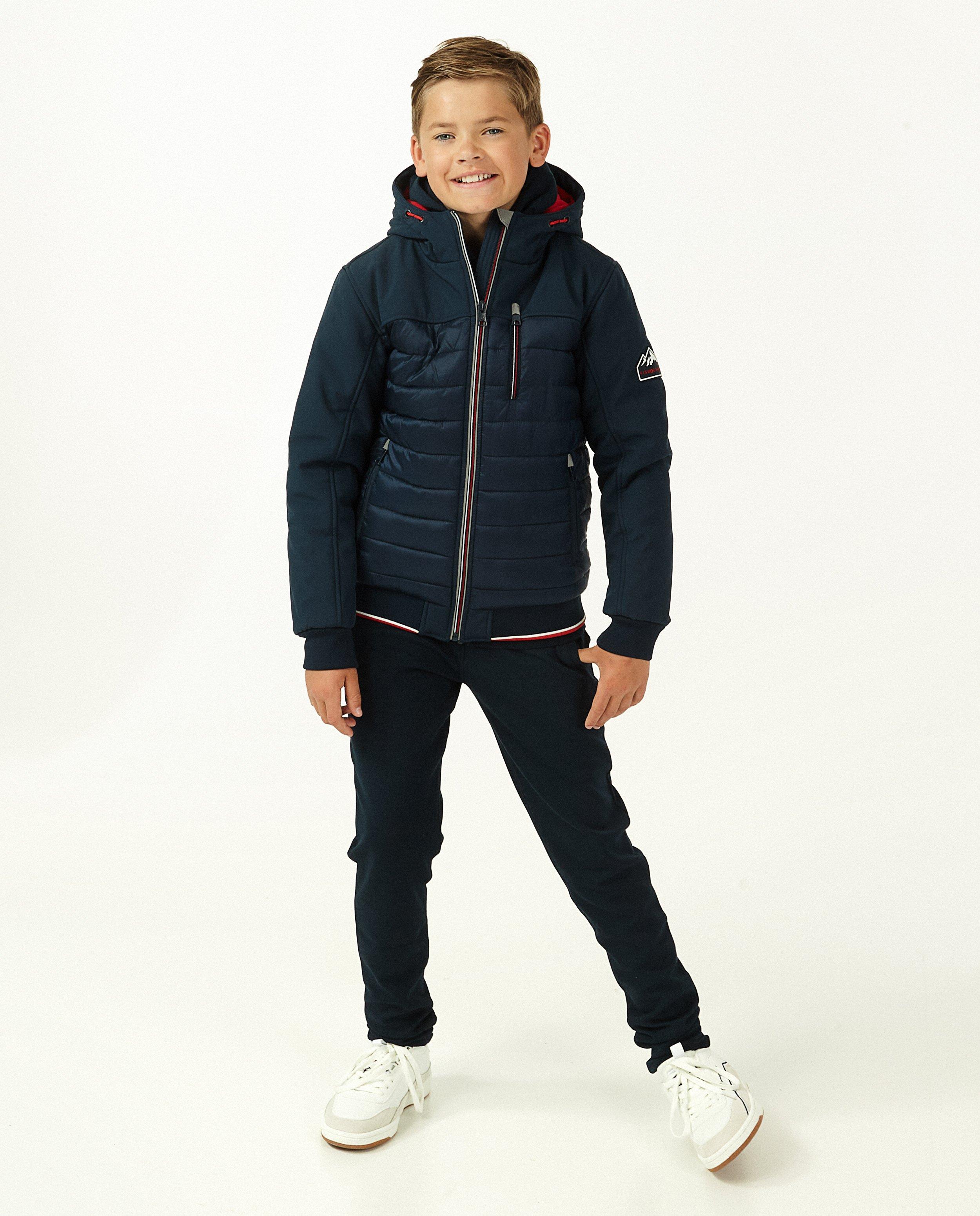 Blauwe jas met imitatiedons - en reflecterend biesje - Fish & Chips