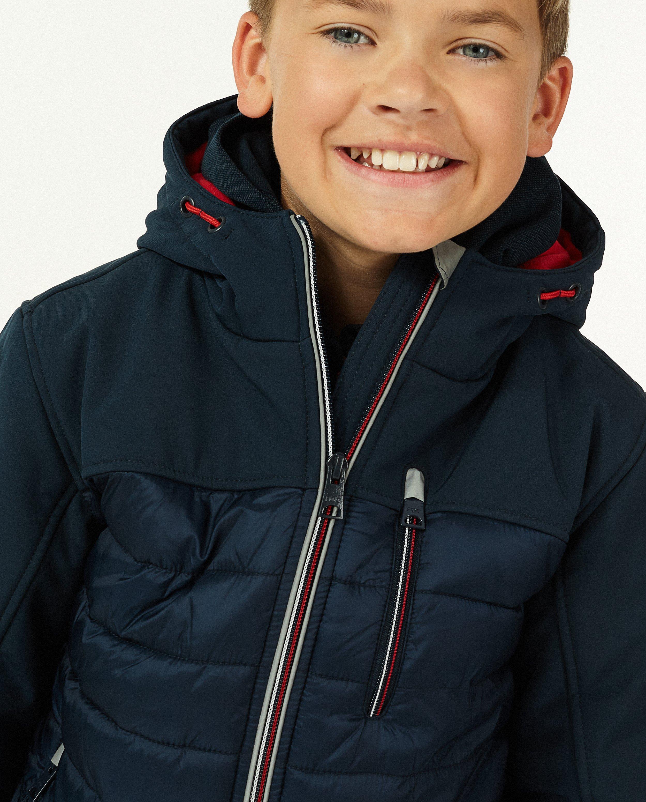 Manteaux d'été - Veste bleue avec faux duvet