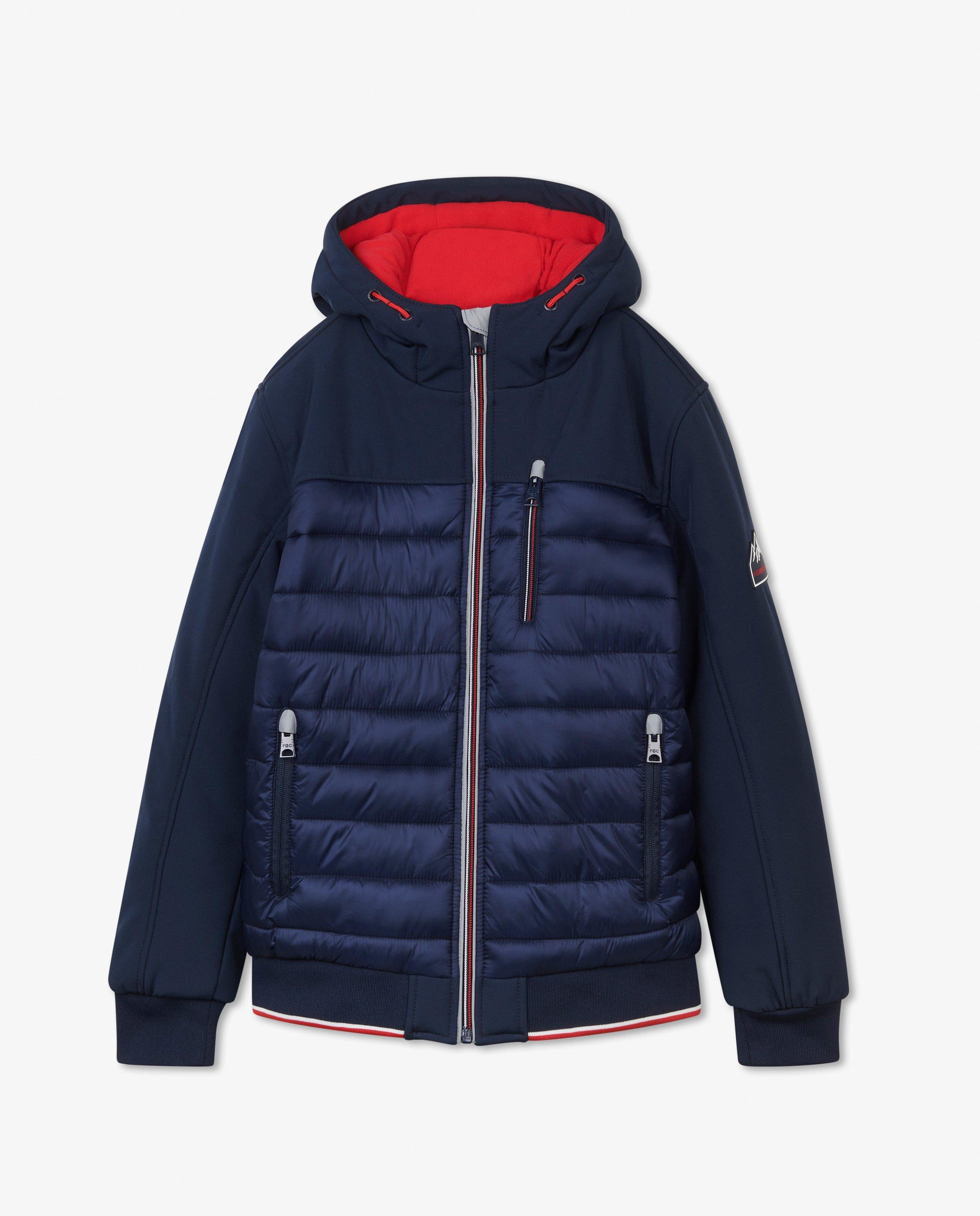 Manteaux d'été - Veste bleue avec faux duvet
