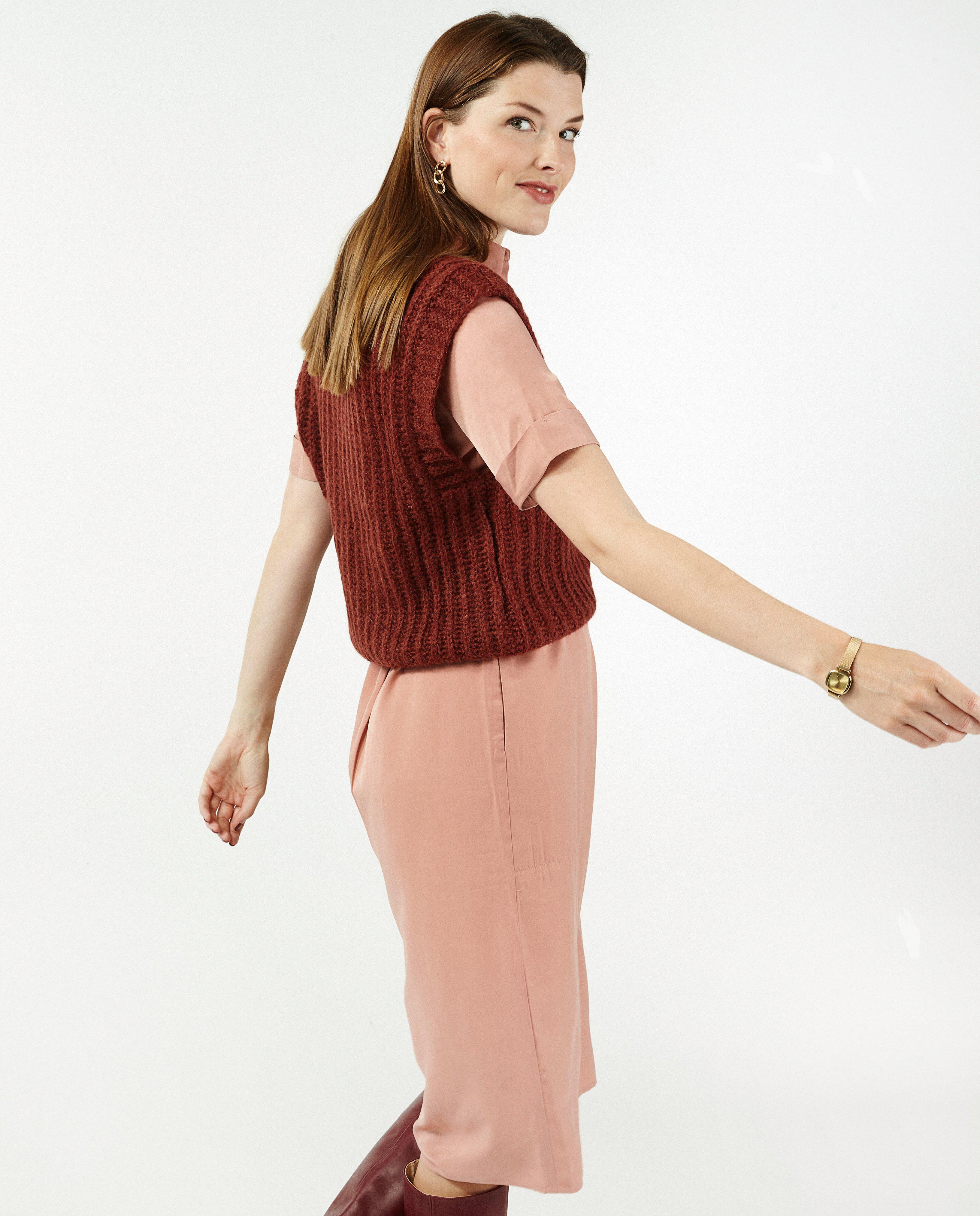 Débardeur brun rouge Sora - avec col en V - Sora