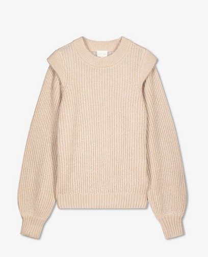 Beige trui van luxebreigoed Dina Tersago Beige trui van luxebreigoed Dina Tersago