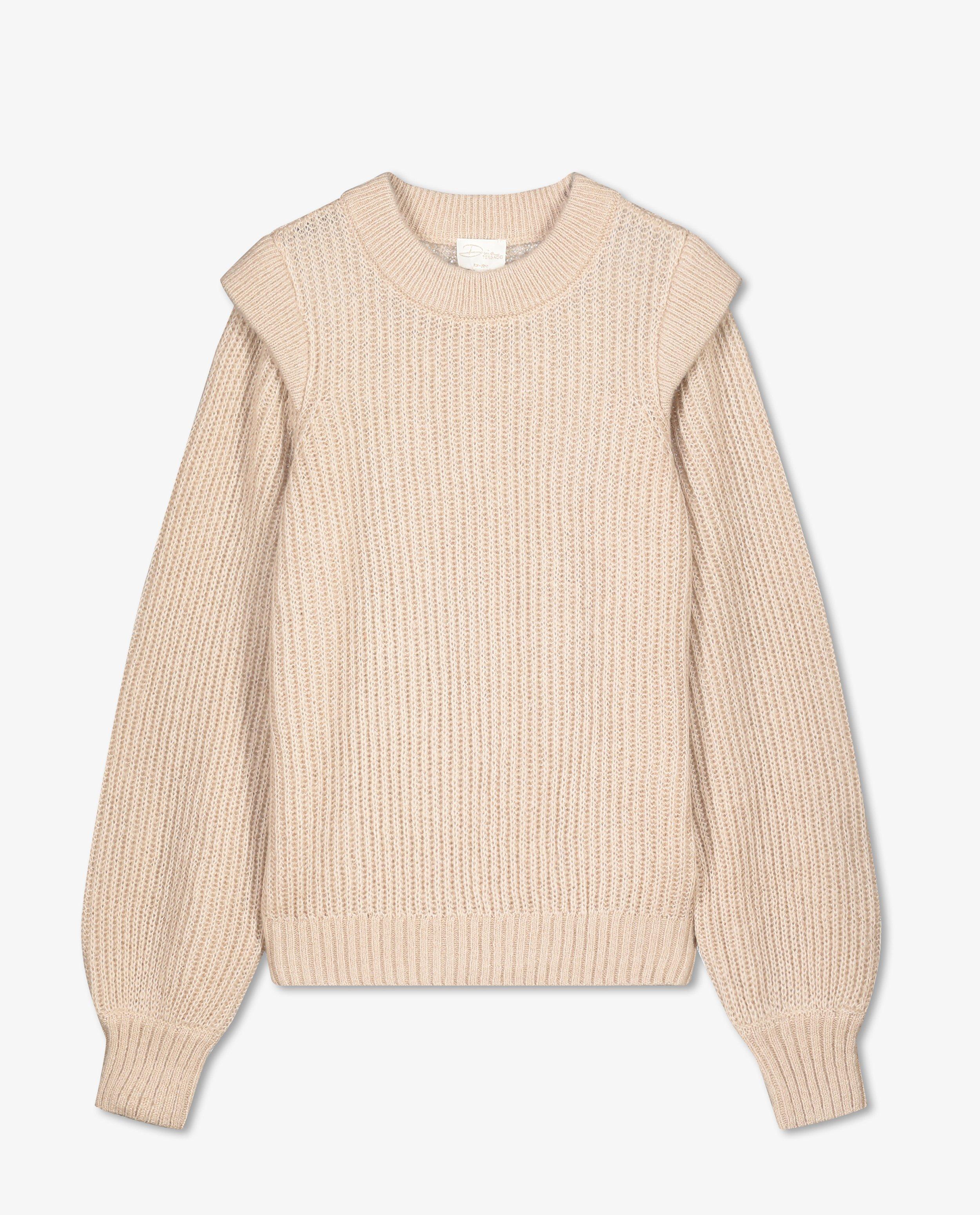 Truien - Beige trui van luxebreigoed Dina Tersago