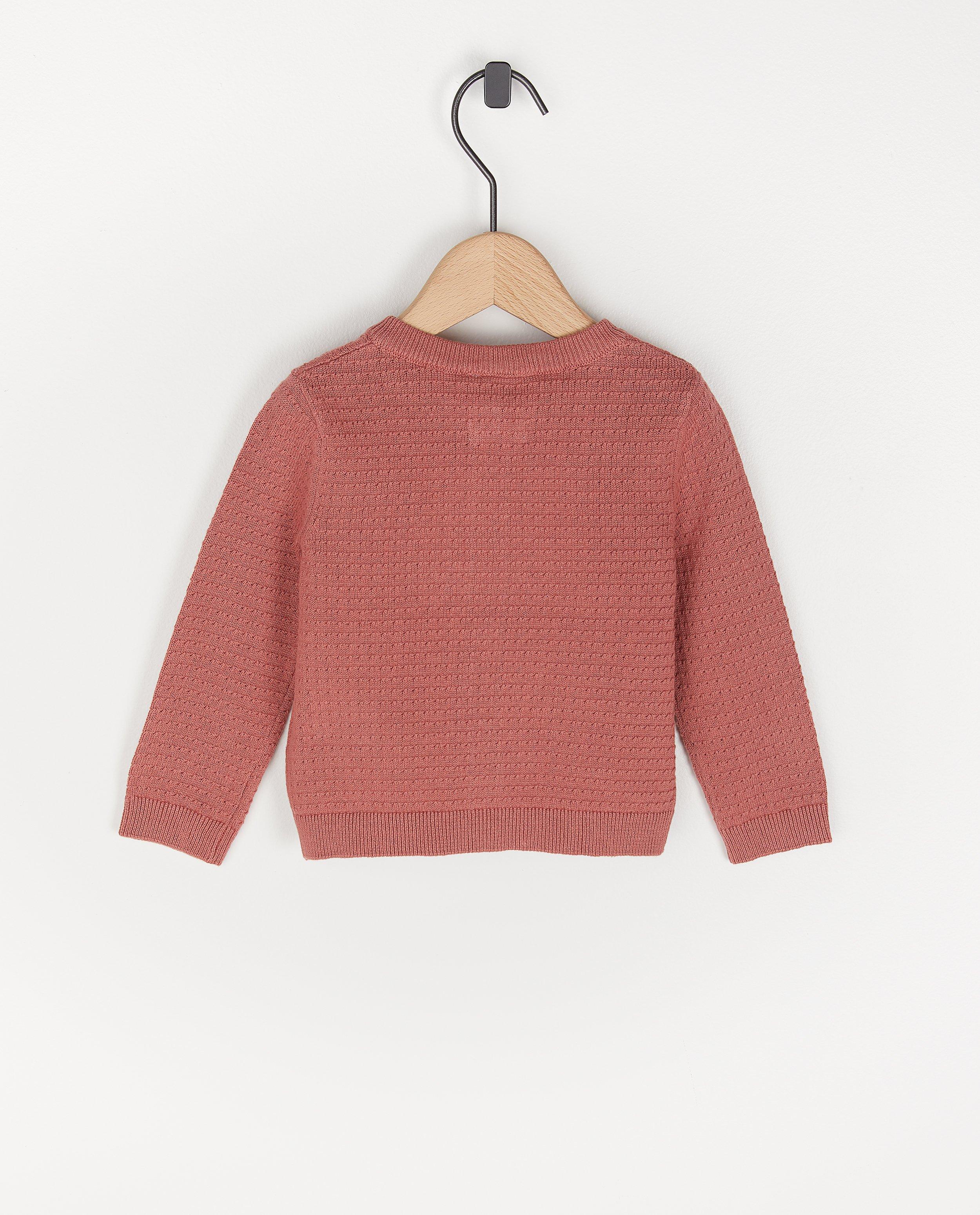 Cardigans - Donkerroze cardigan van biokatoen