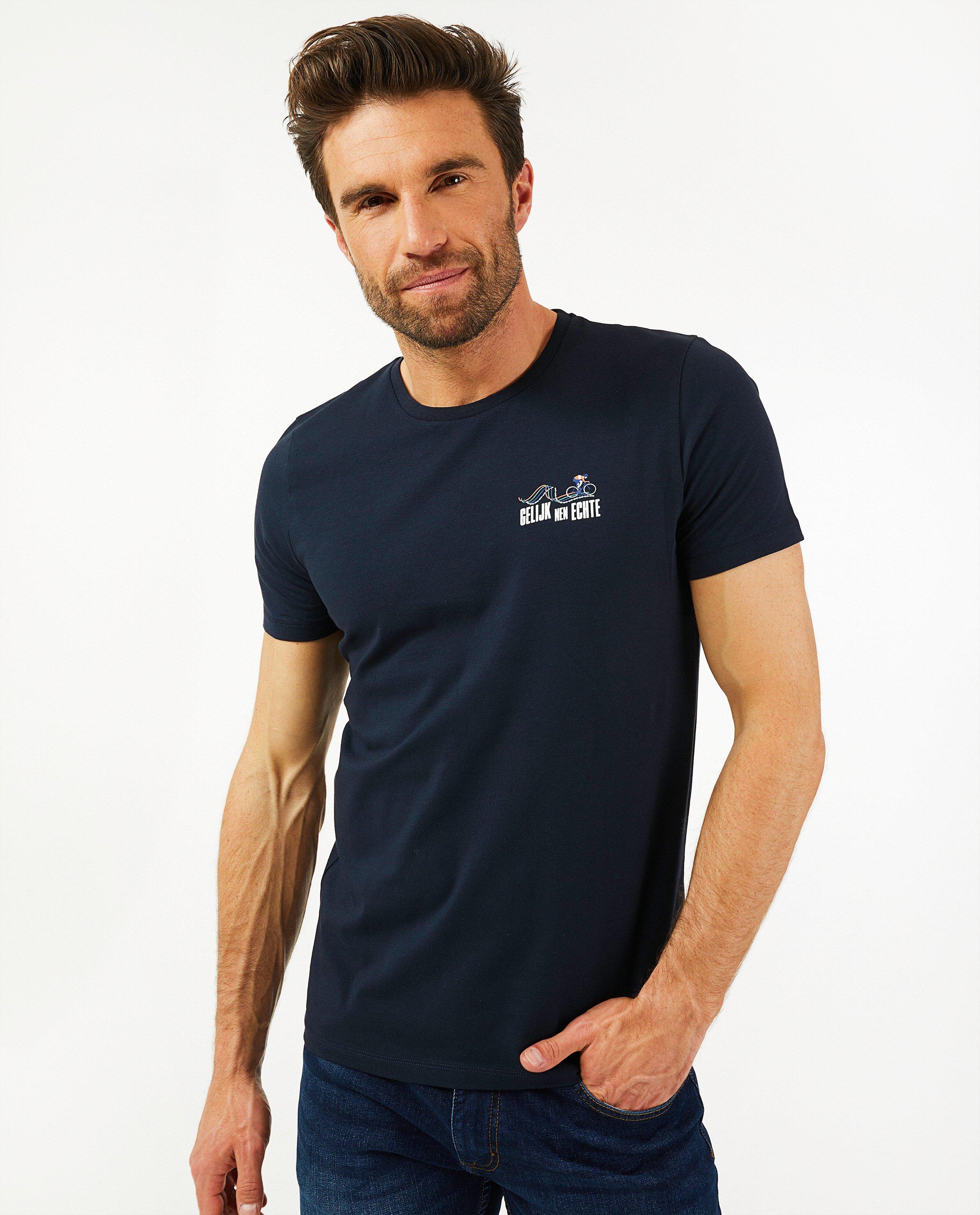 Gelijk nen Echte T shirt heren met logo Kom op tegen Kanker JBC Belgie Belgie