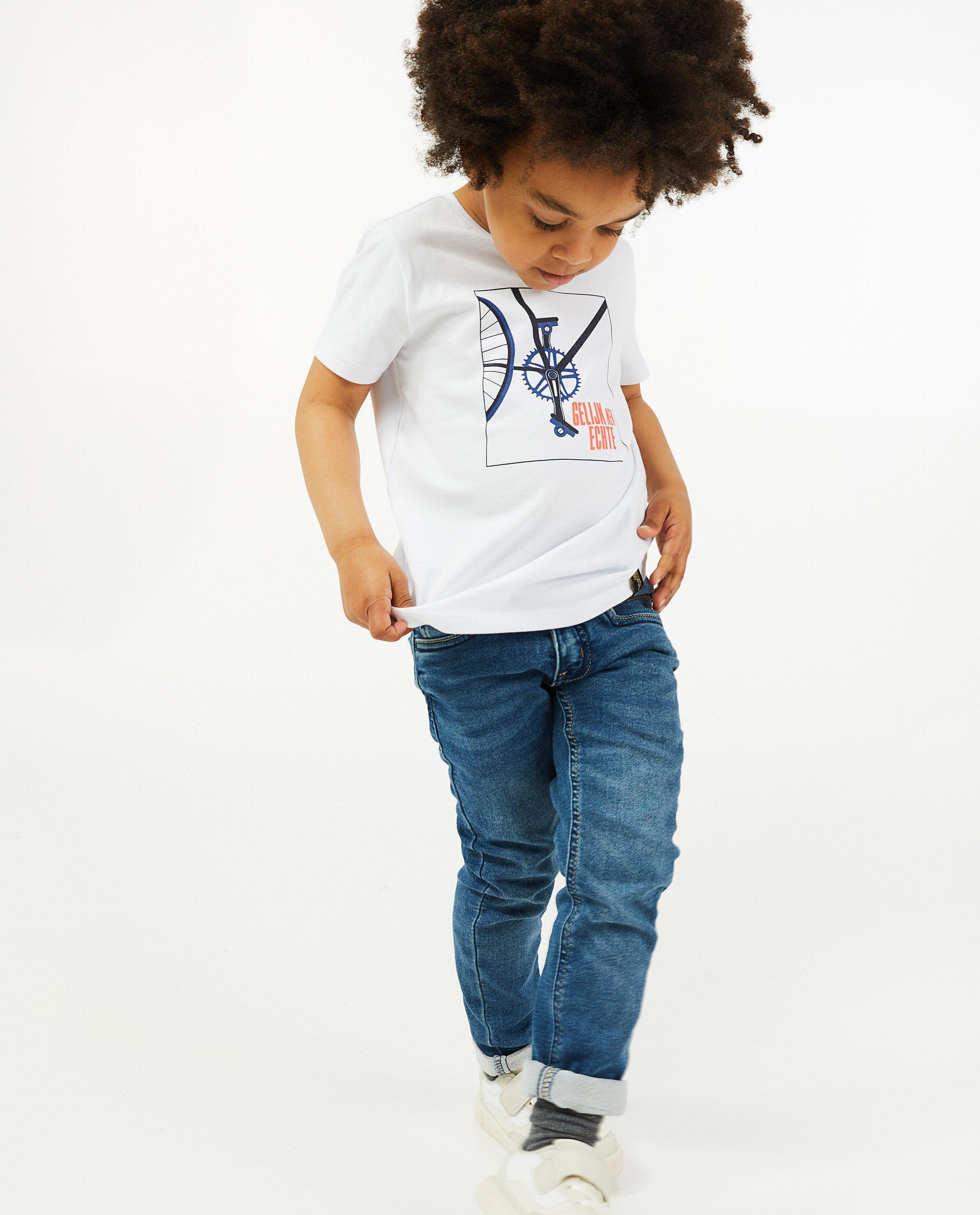 'Gelijk nen Echte'-T-shirt, 2-7 jaar - met print - Kom op tegen Kanker