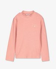 T-shirts - Roze longsleeve met borduursel