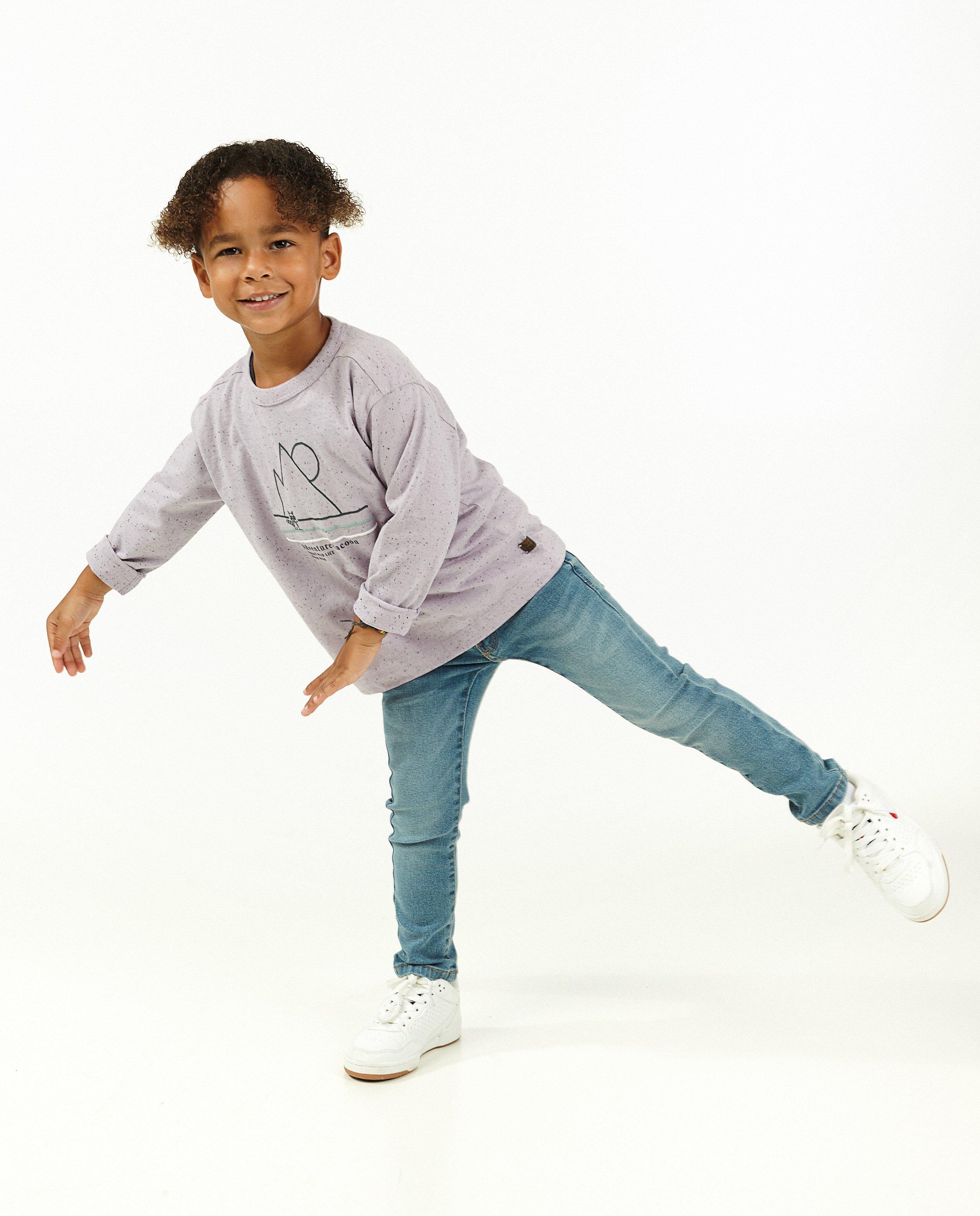 Biokatoenen longsleeve met print Maya - in lila - Maya