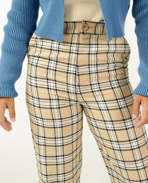 Pantalons - Pantalon beige à carreaux Steffi Mercie