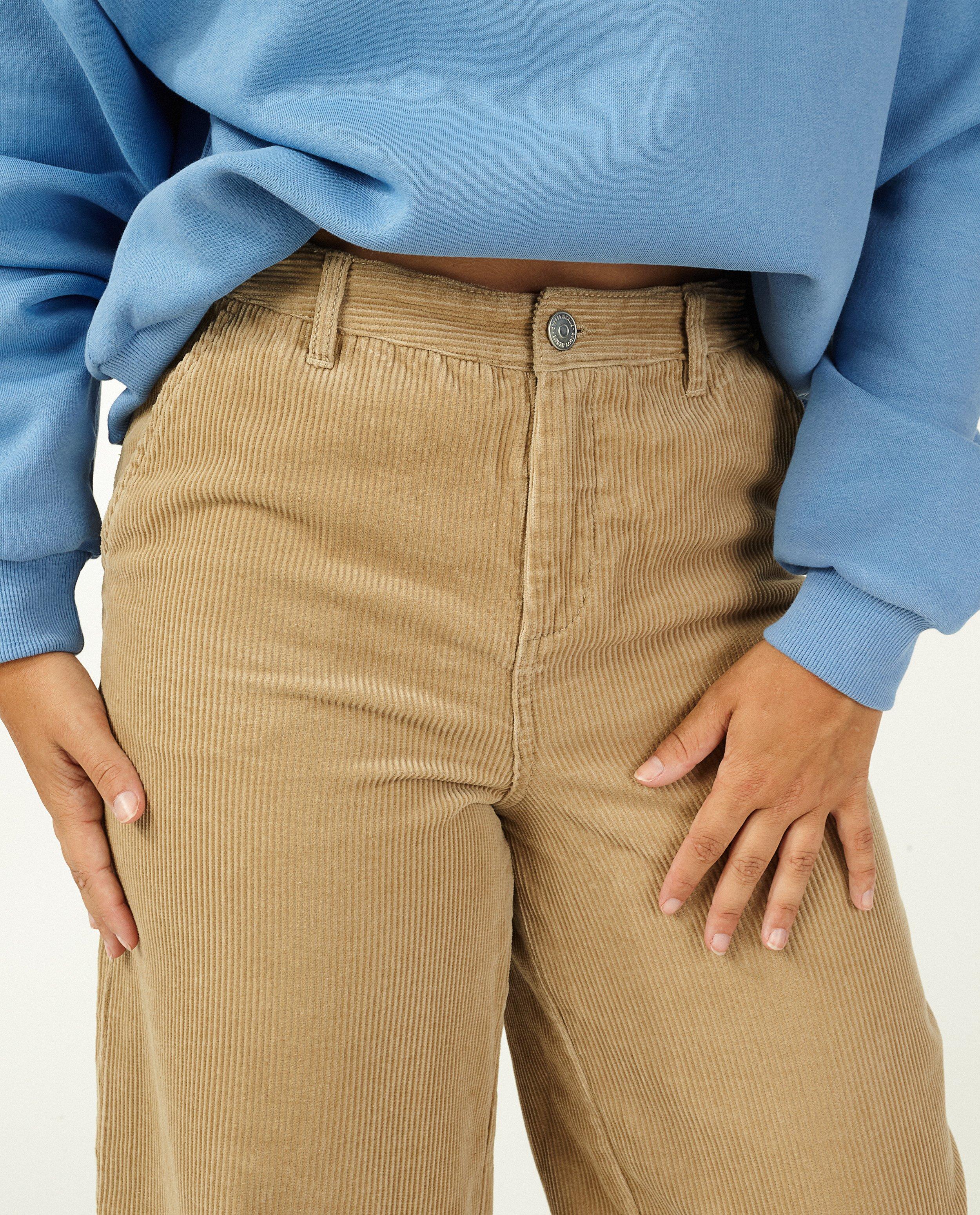 Broeken - Bruine ribfluwelen broek Steffi Mercie