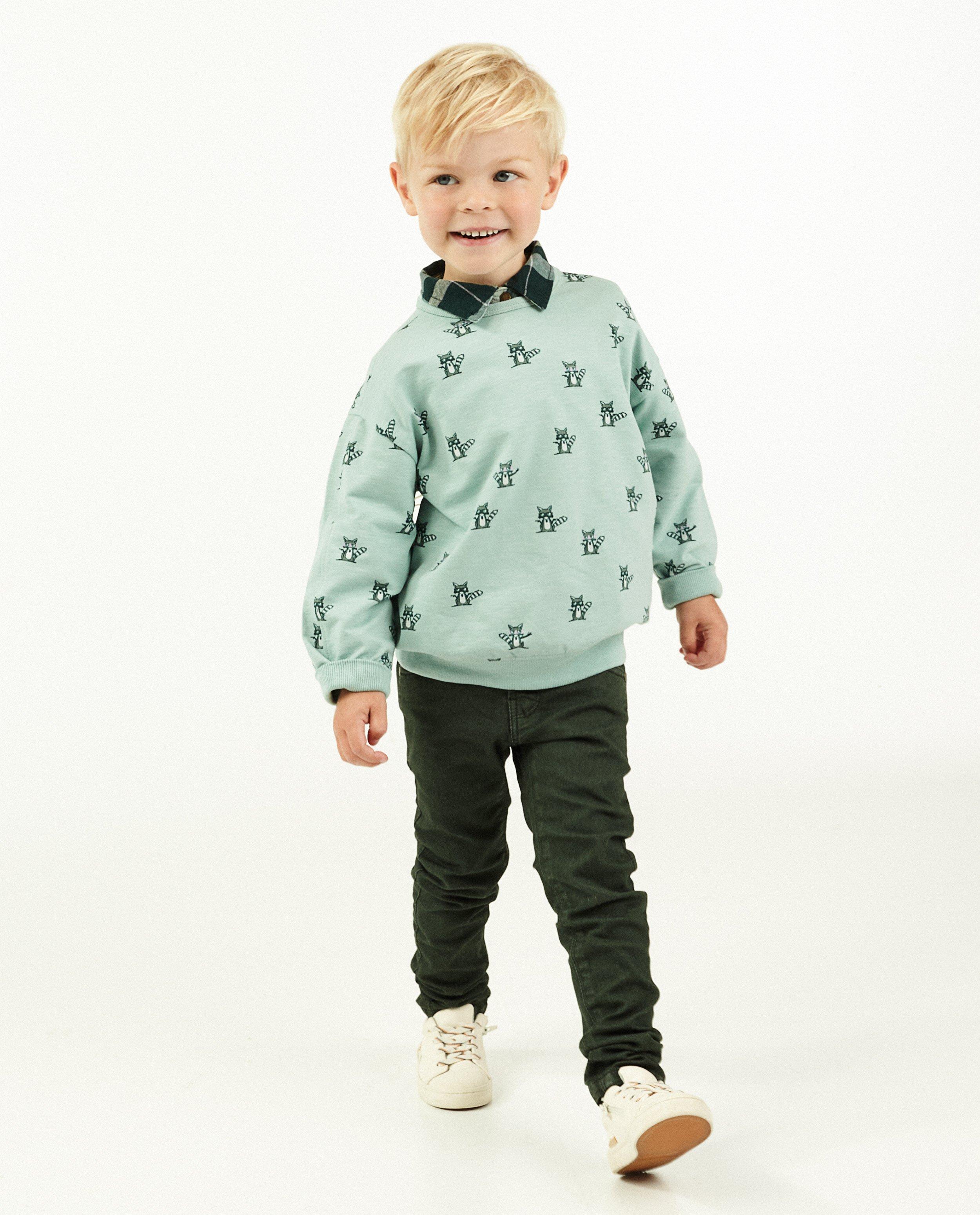 Lichtblauwe sweater met print Maya - allover - Maya