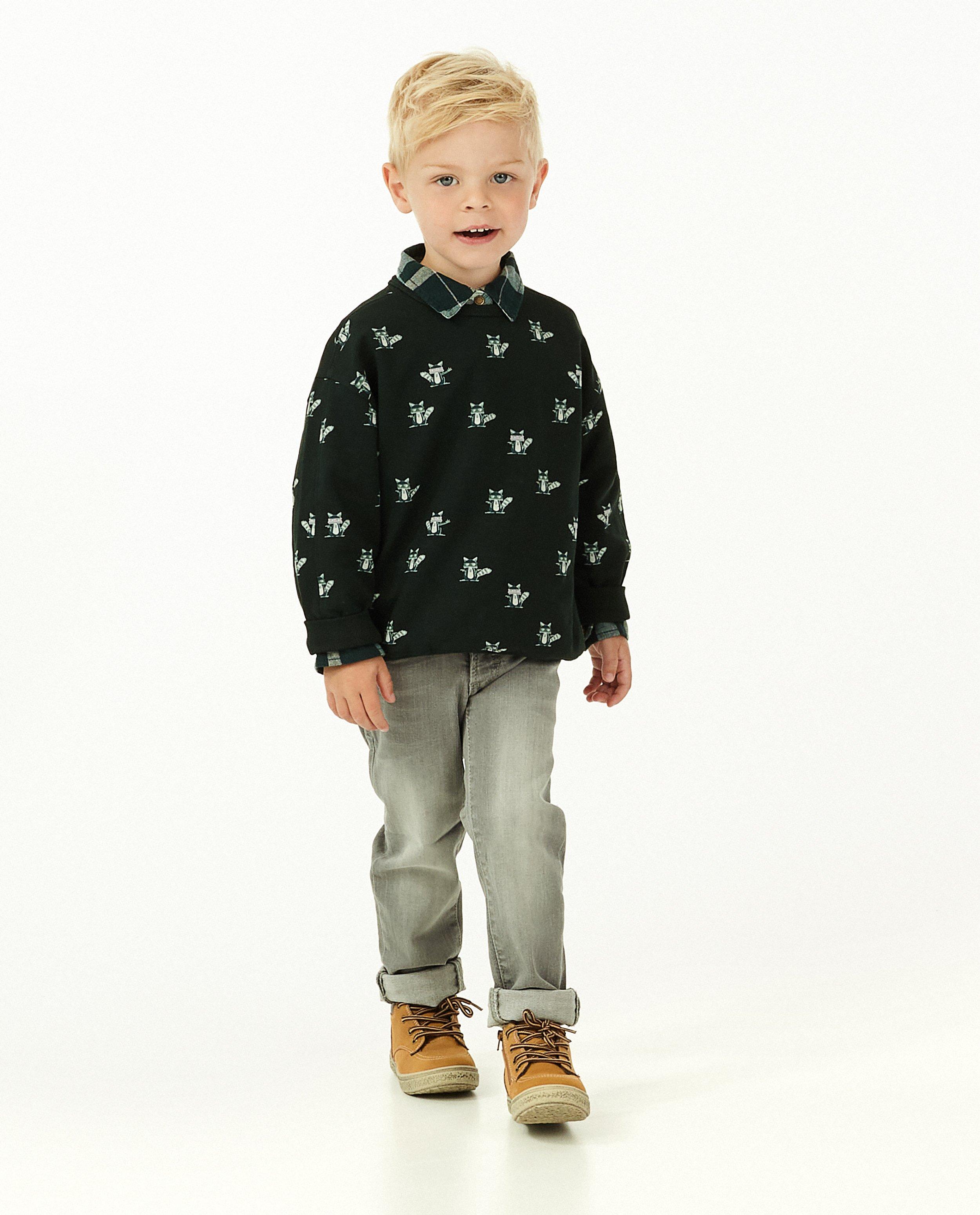 Donkergroene sweater met print Maya - allover - Maya